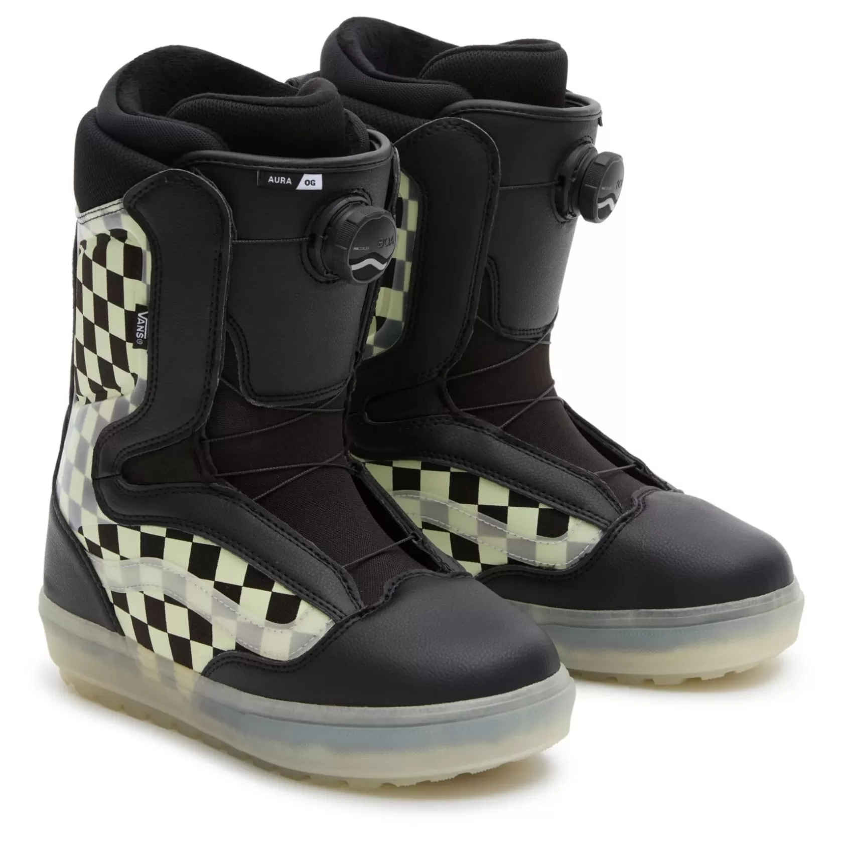 Vans Botas Snowboard<Botas De Snowboard Aura Og Checkerboard Para Hombre Negro, Blanco