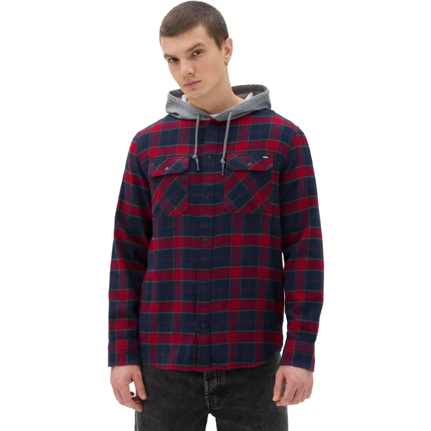 Vans Camisas<Camisa De Manga Larga Con Capucha Parkway Azul, Rojo