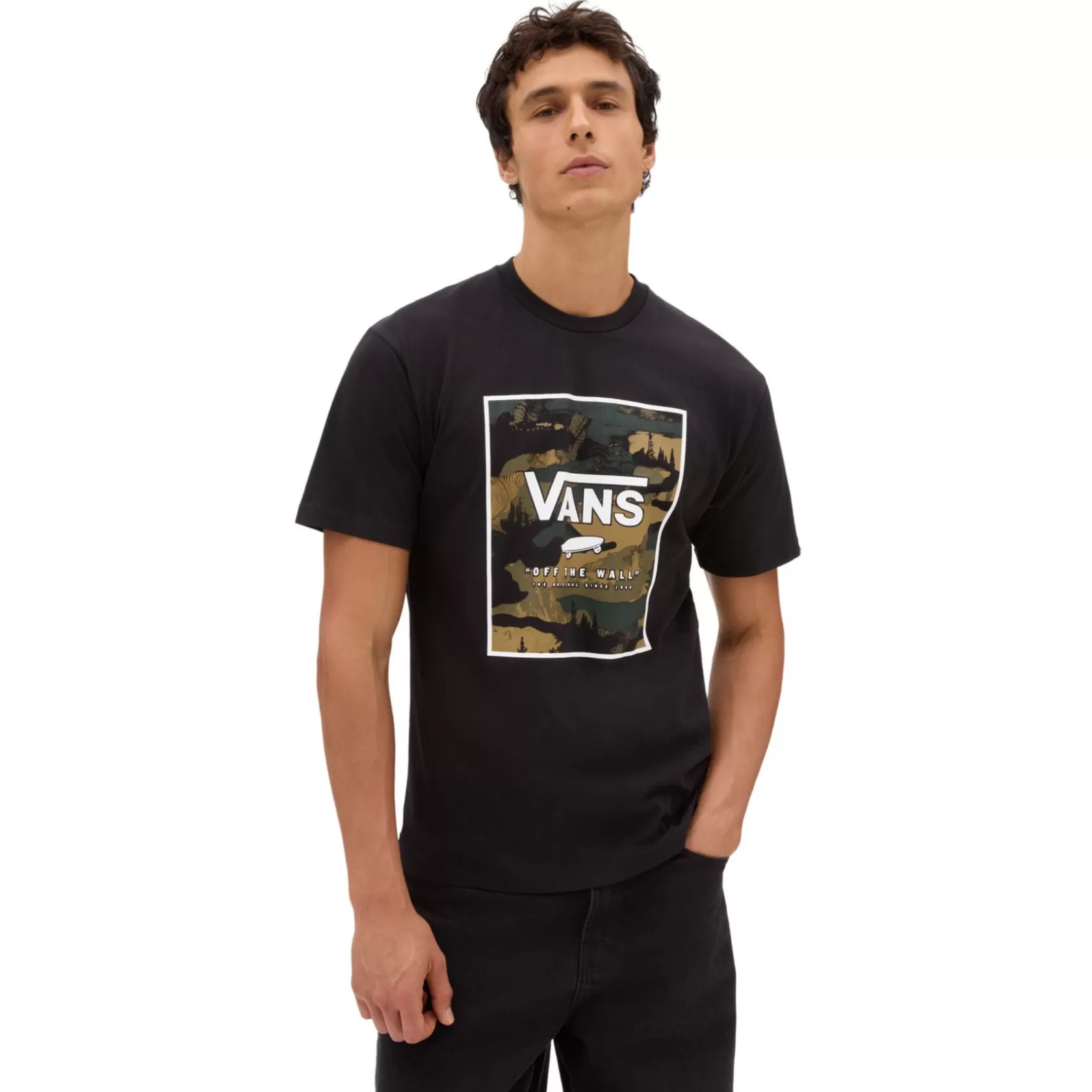 Vans Camisetas<Camiseta Classic Print Box Negro, Verde
