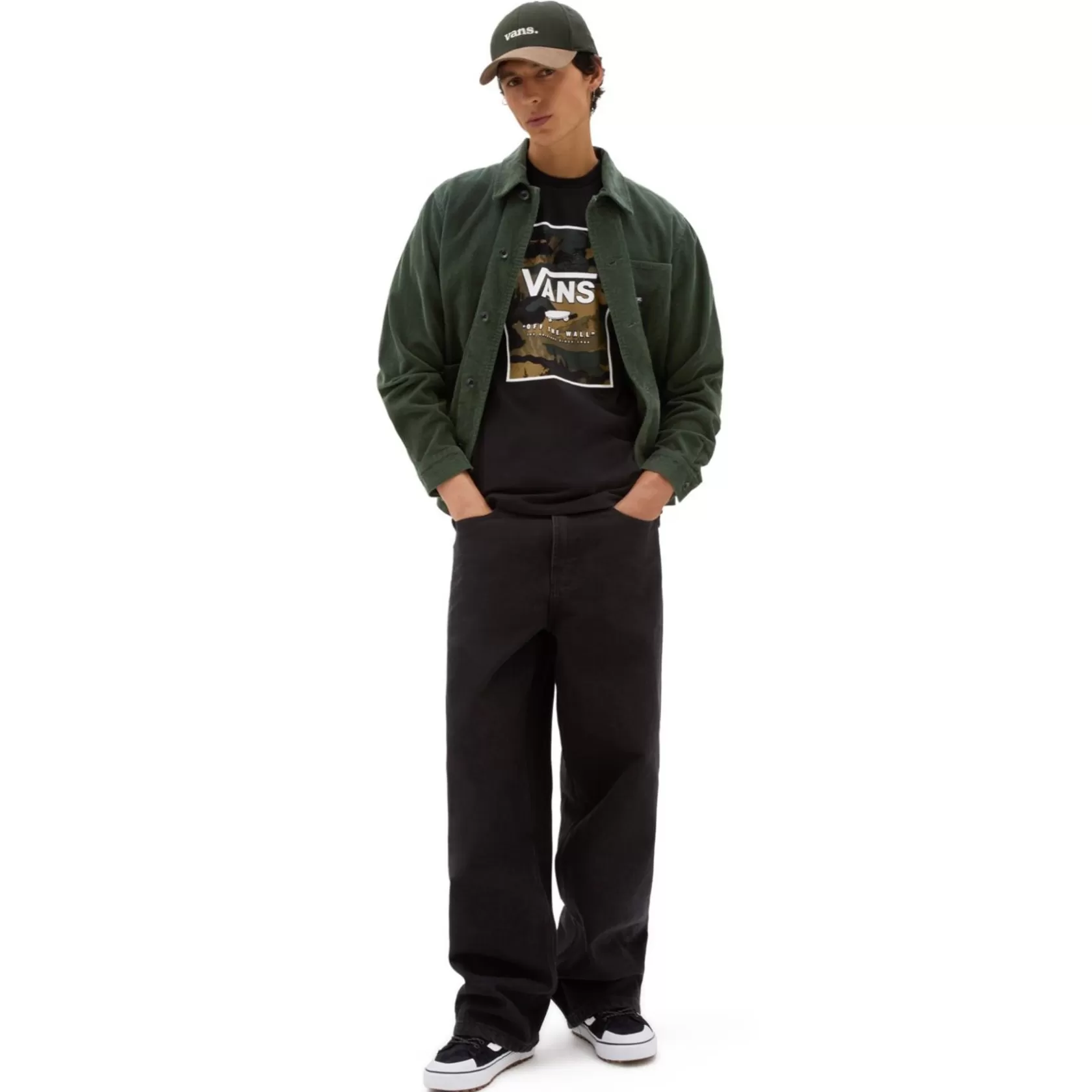 Vans Camisetas<Camiseta Classic Print Box Negro, Verde