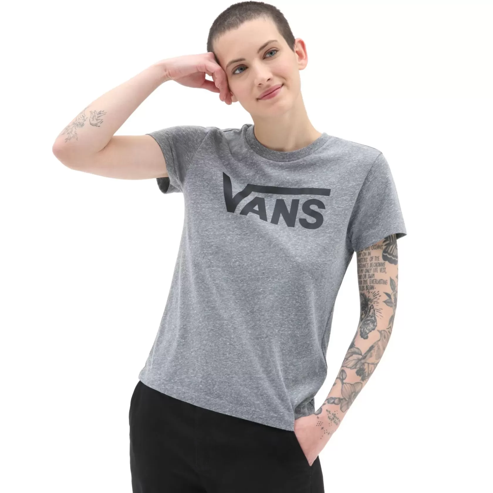 Vans Camisetas<Camiseta De Cuello Redondo Flying V Gris