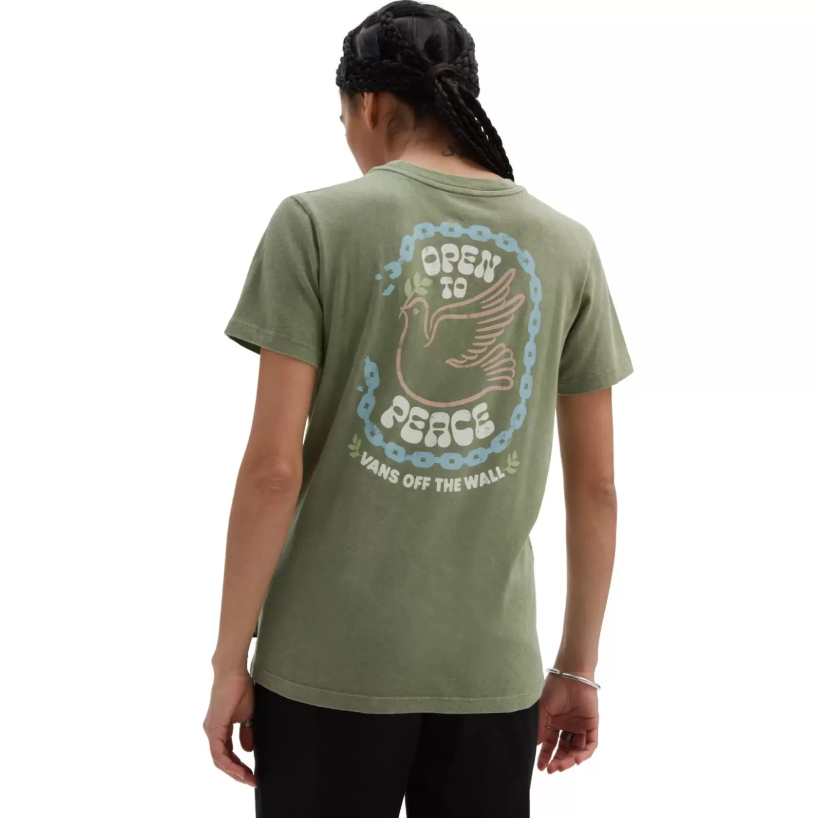 Vans Camisetas<Camiseta De Cuello Redondo Open To Peace Verde
