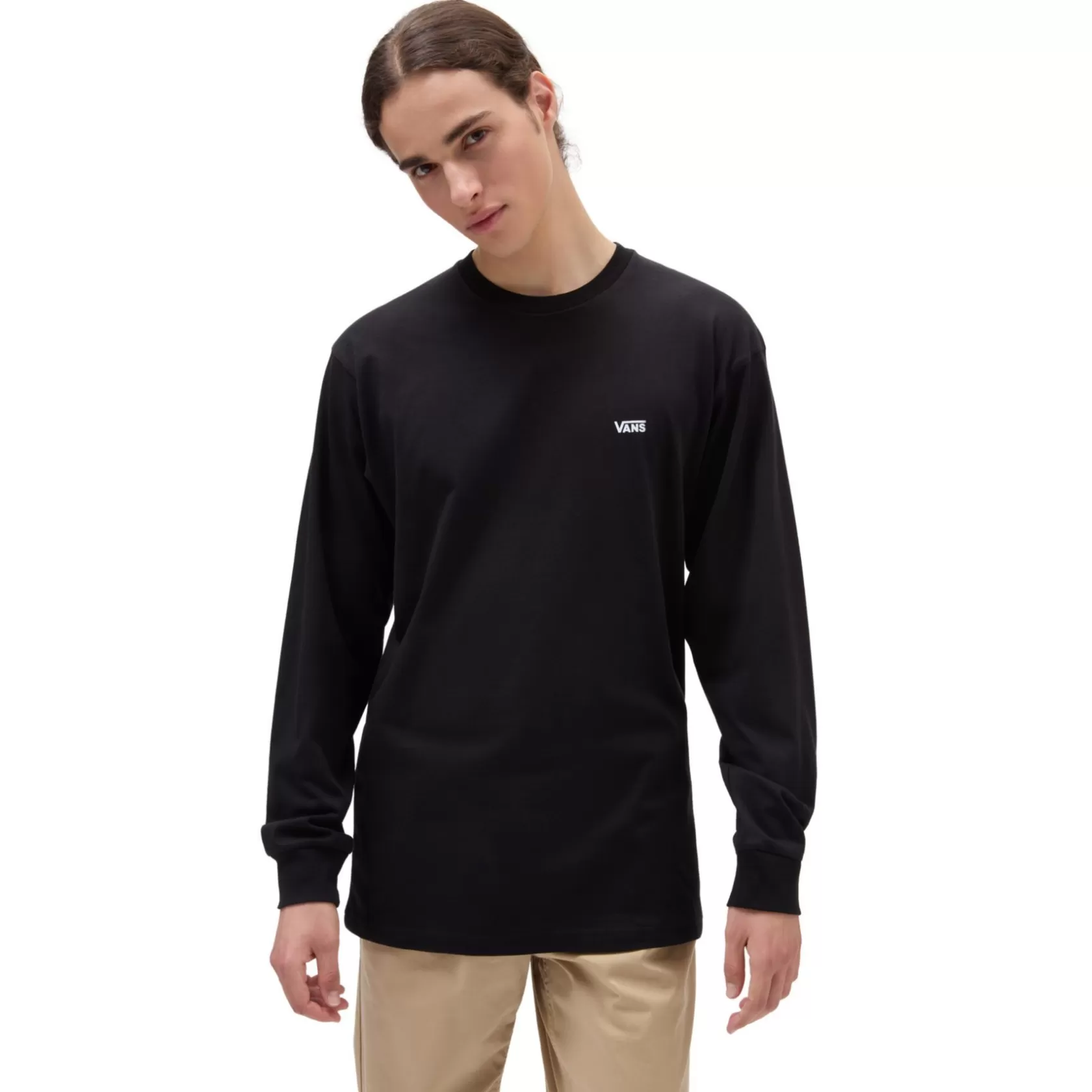 Vans Camisetas<Camiseta De Manga Larga Left Chest Hit Negro, Blanco