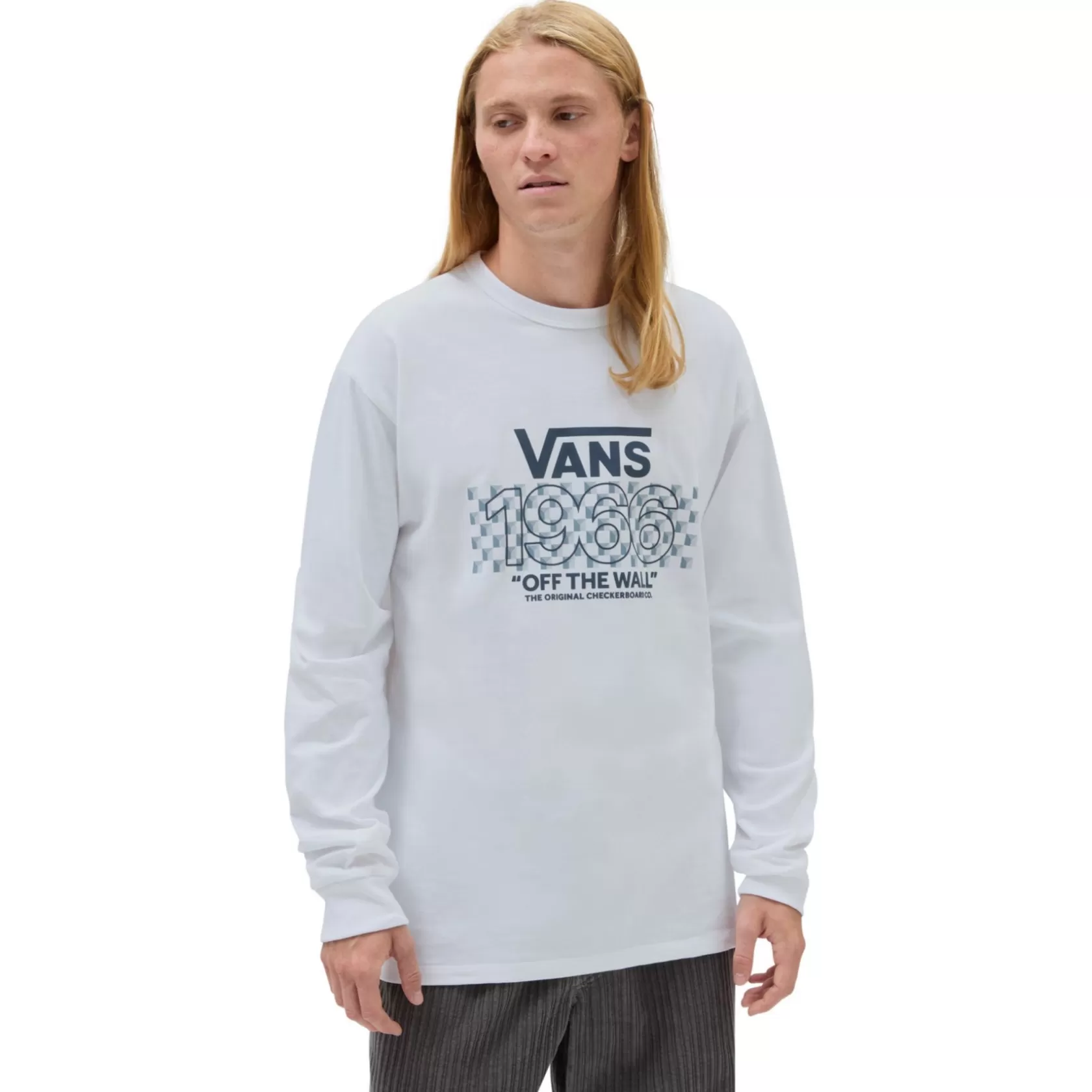 Vans Camisetas<Camiseta De Manga Larga Off The Wall Checker Blanco