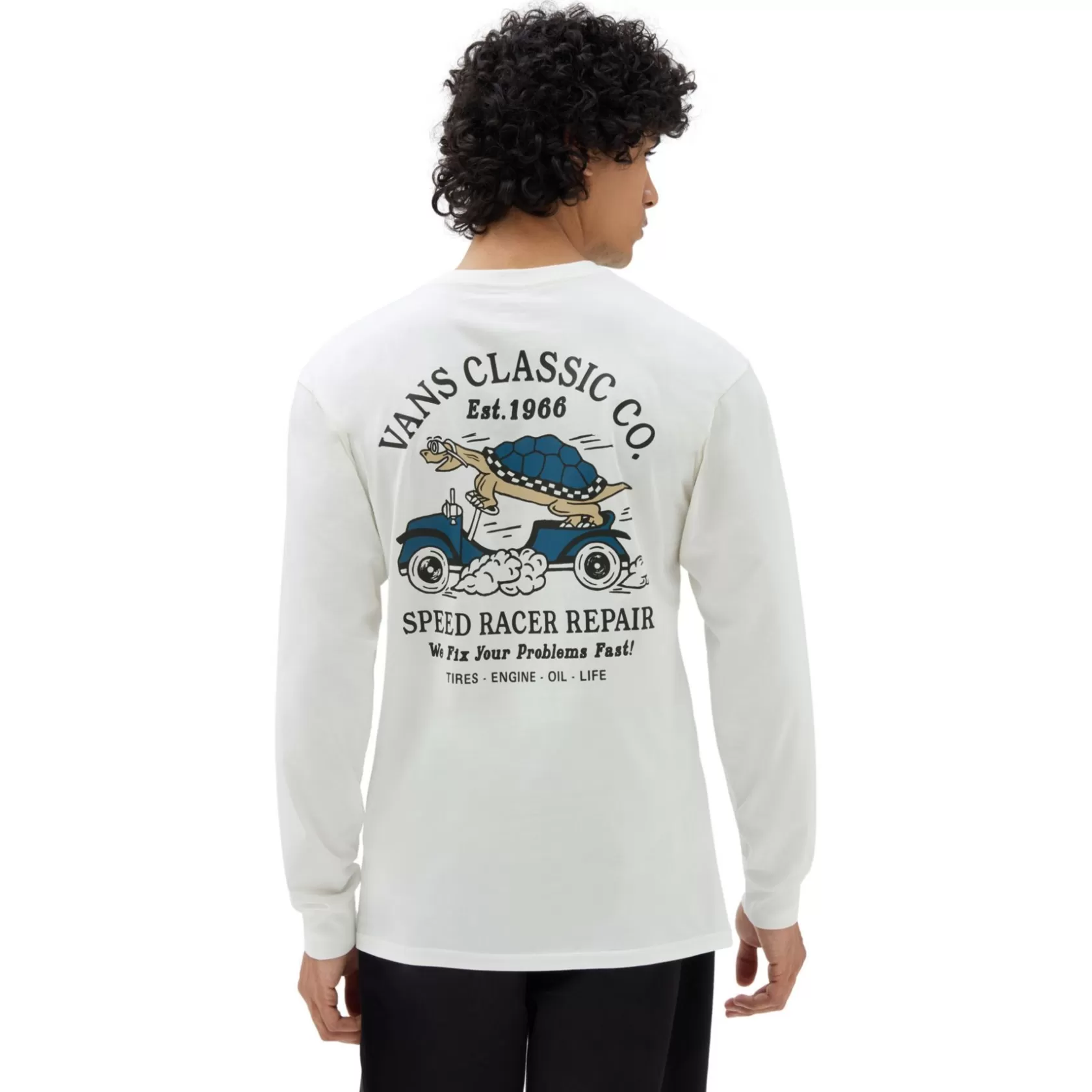 Vans Camisetas<Camiseta De Manga Larga Turtle Racer Repair Blanco