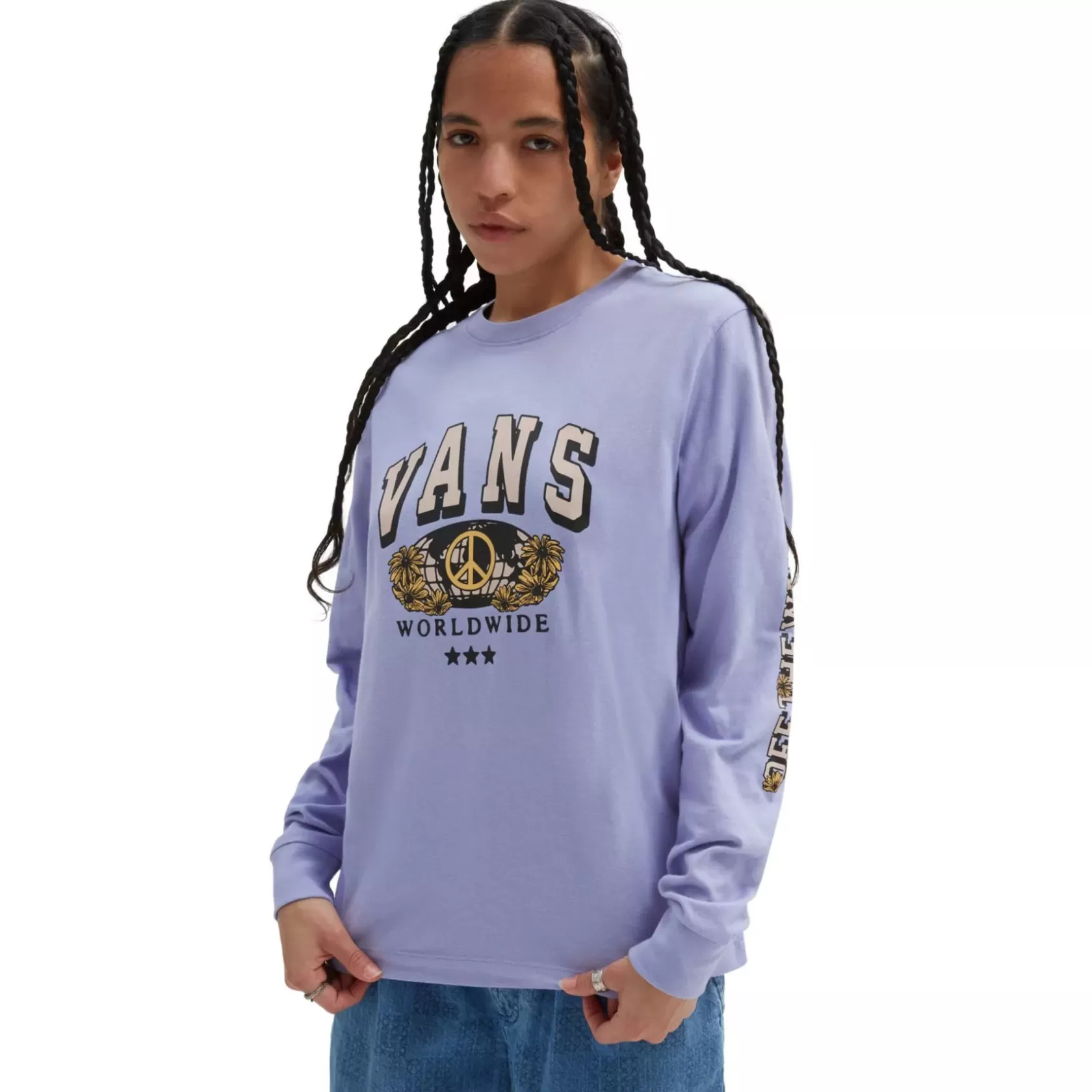 Vans Camisetas<Camiseta De Manga Larga Y Corte Masculino Globey Purpura