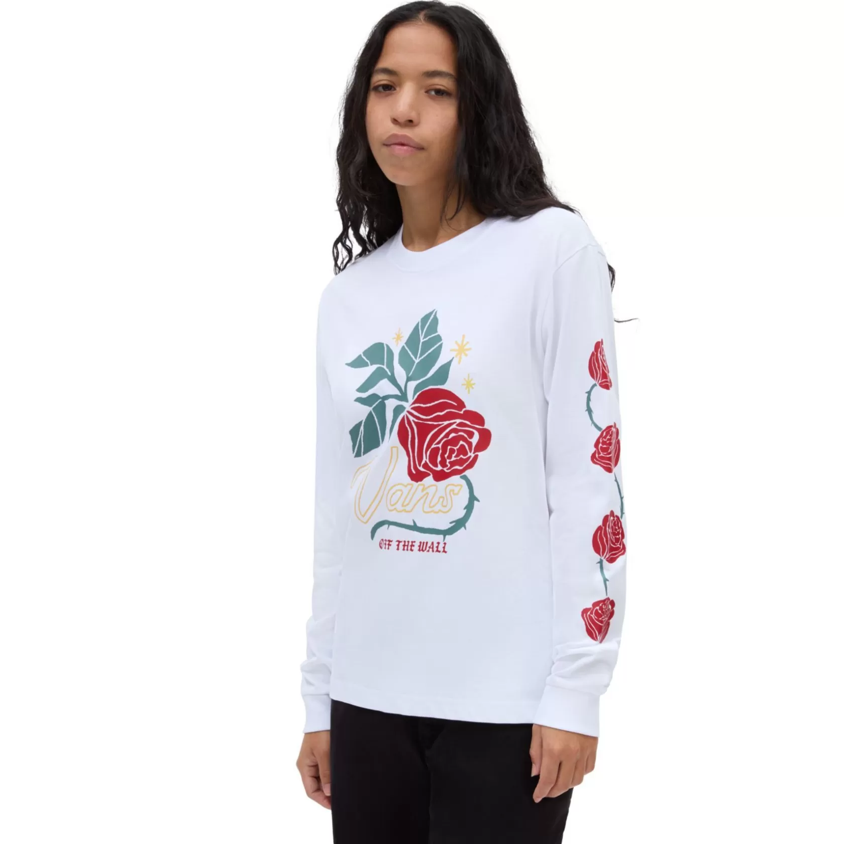 Vans Camisetas<Camiseta De Manga Larga Y Corte Masculino Thorned Blanco