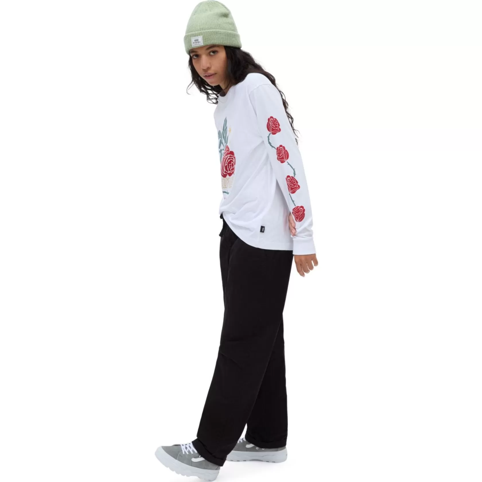 Vans Camisetas<Camiseta De Manga Larga Y Corte Masculino Thorned Blanco