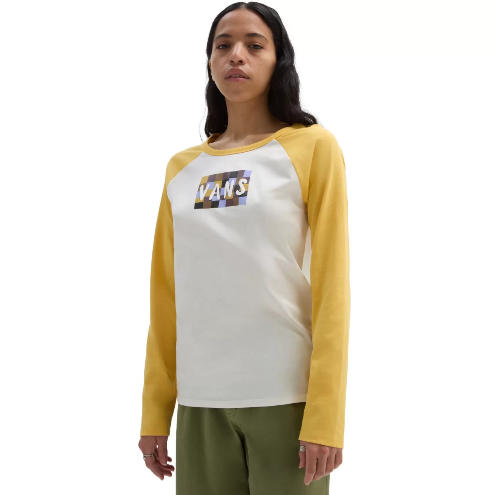 Vans Camisetas<Camiseta De Manga Raglan Lizzie Everyday Amarillo, Blanco