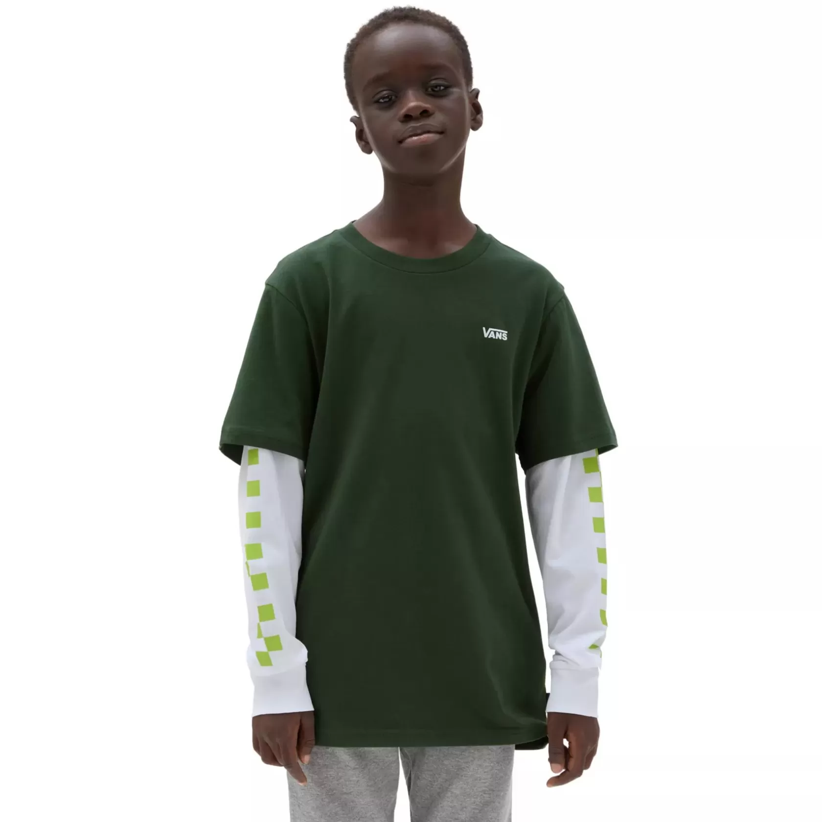 Vans Ropa Para Chicos (8-14 Años)<Camiseta De Niños Long Check Twofer (8-14 Anos) Verde