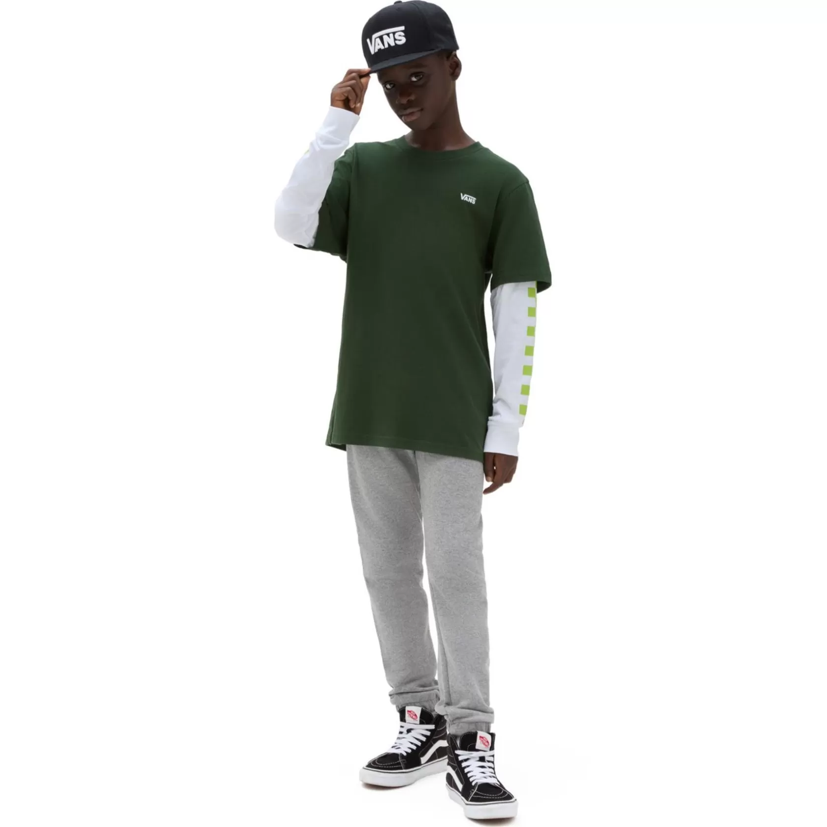 Vans Ropa Para Chicos (8-14 Años)<Camiseta De Niños Long Check Twofer (8-14 Anos) Verde