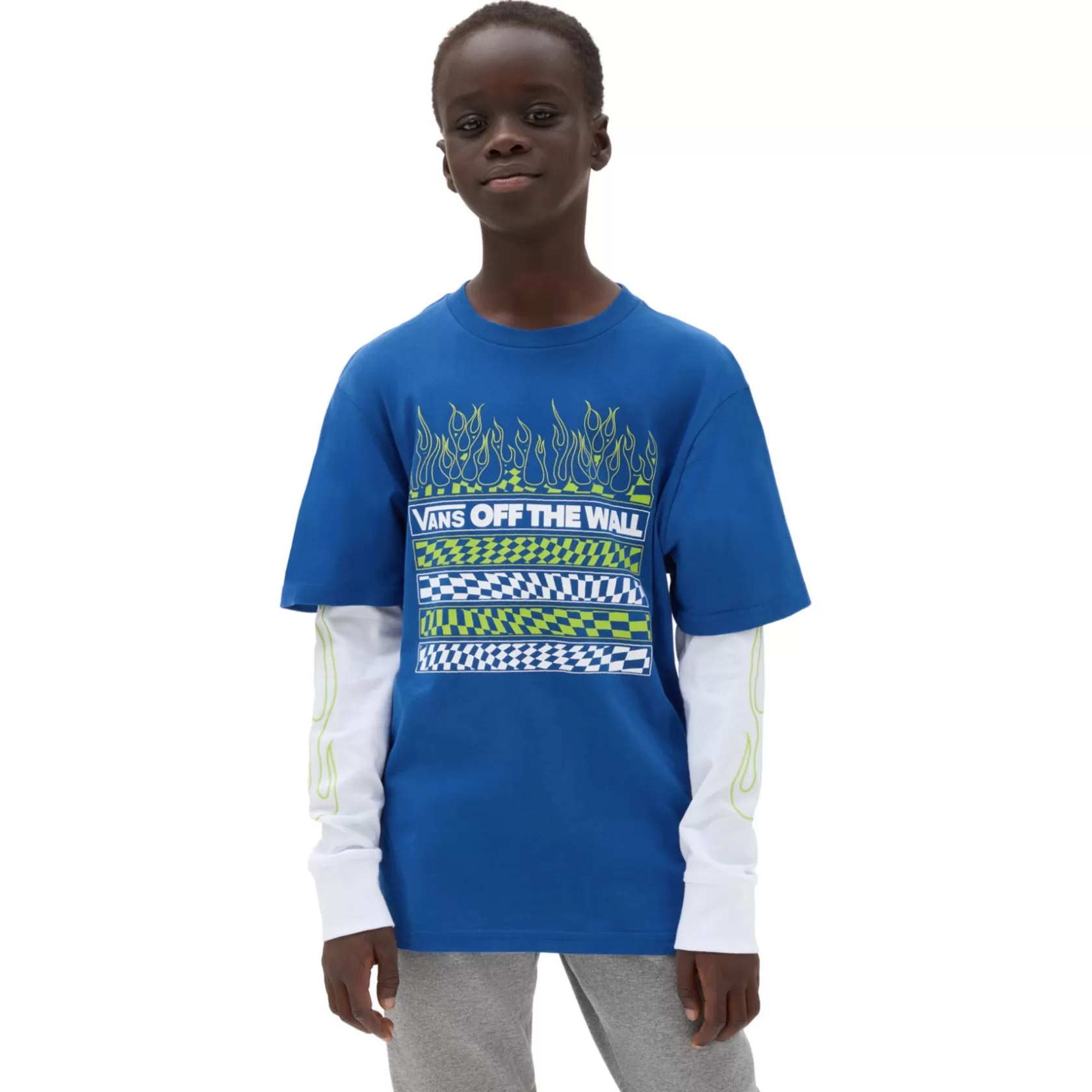Vans Ropa Para Chicos (8-14 Años)<Camiseta De Niños Neon Flames Twofer (8-14 Anos) Azul