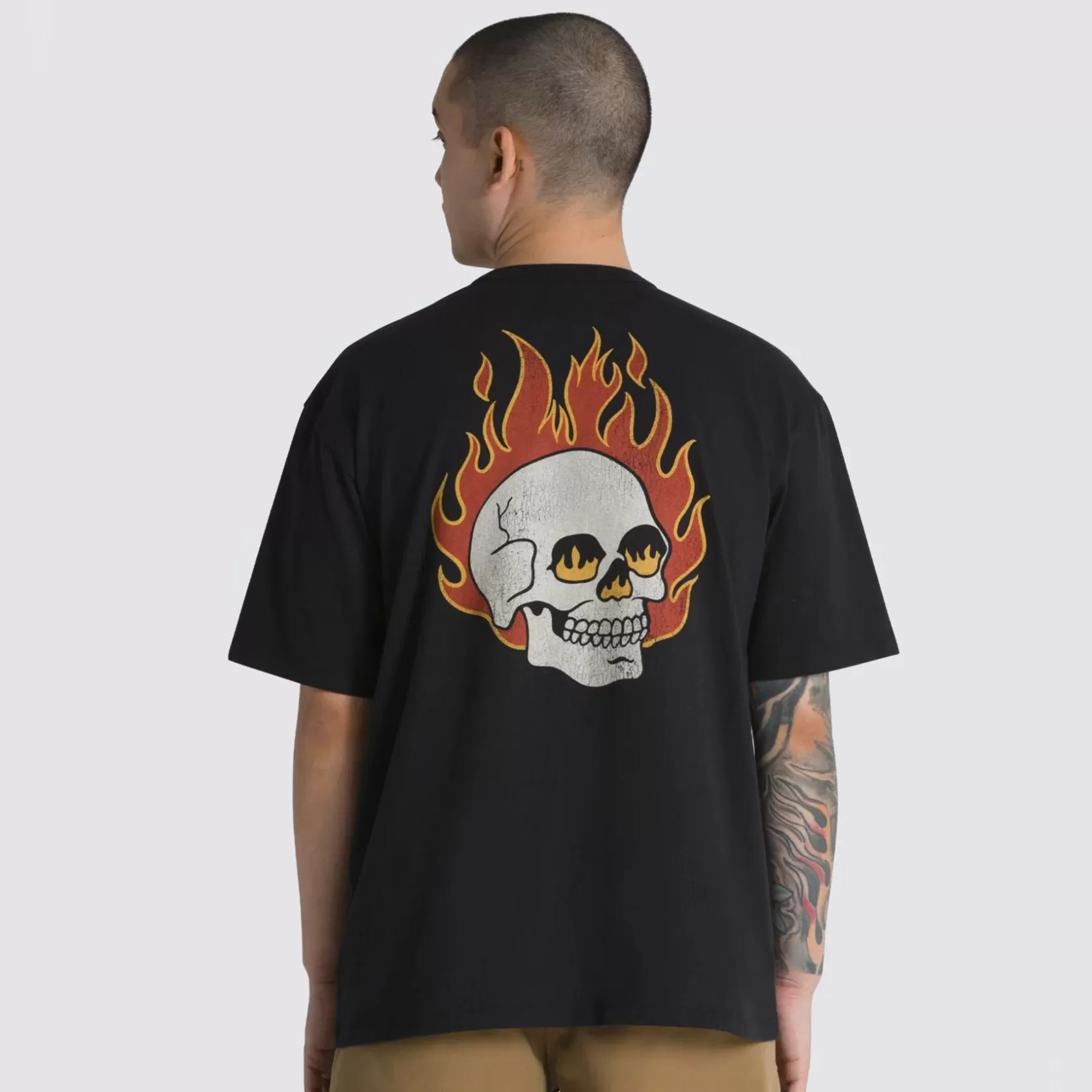 Vans Camisetas<Camiseta Lavada Flaming Skull Negro