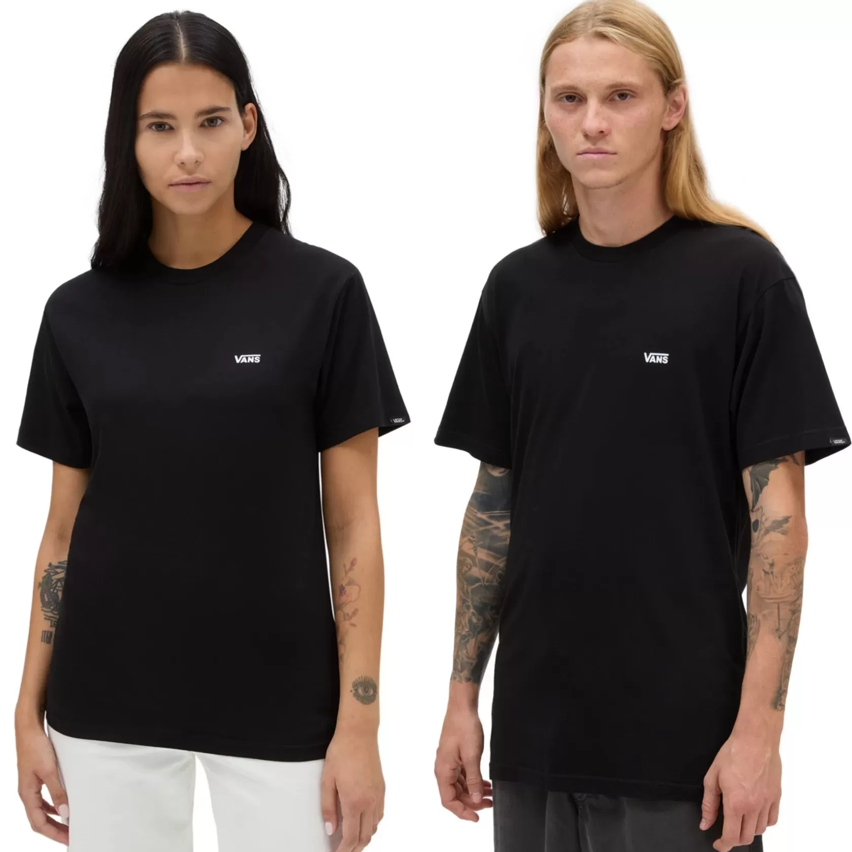 Vans Camisetas<Camiseta Left Chest Logo Negro, Blanco