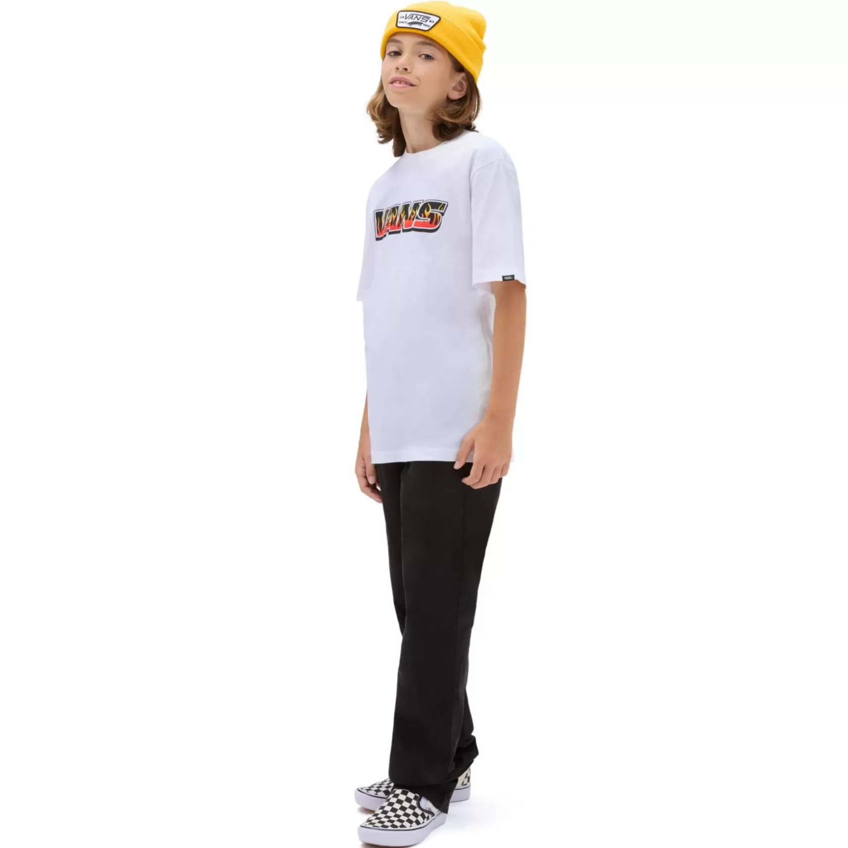 Vans Ropa Para Chicos (8-14 Años)<Camiseta Up In Flames De Niños (8-14 Anos) Blanco