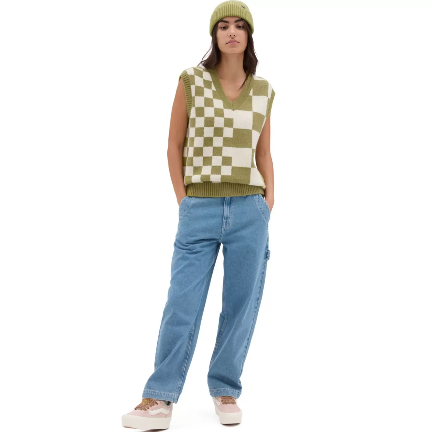 Vans Sudaderas<Chaleco Courtyard Checker Verde