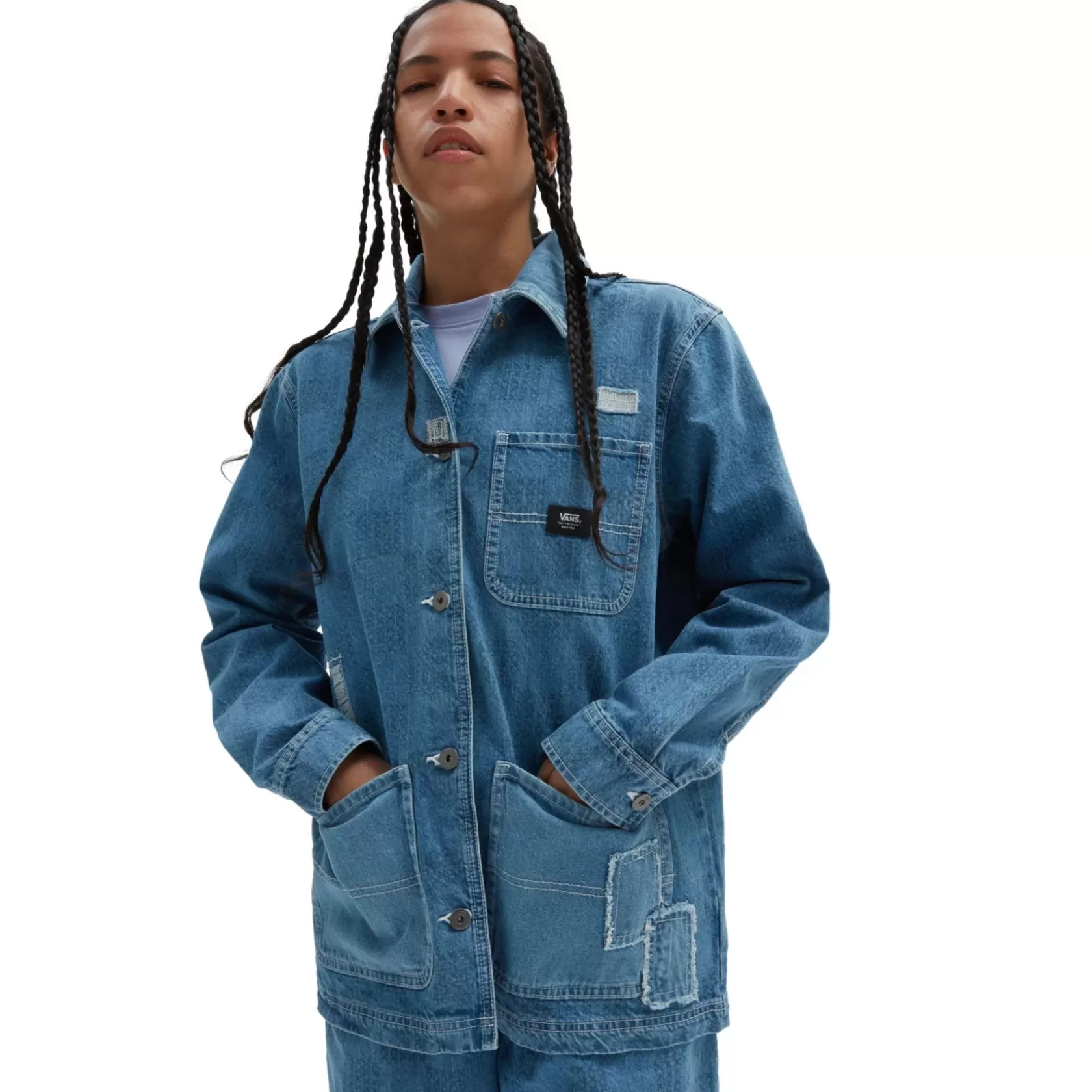 Vans Chaquetas Y Parka<Chaqueta Vaquera A Cuadros Mended Check Azul