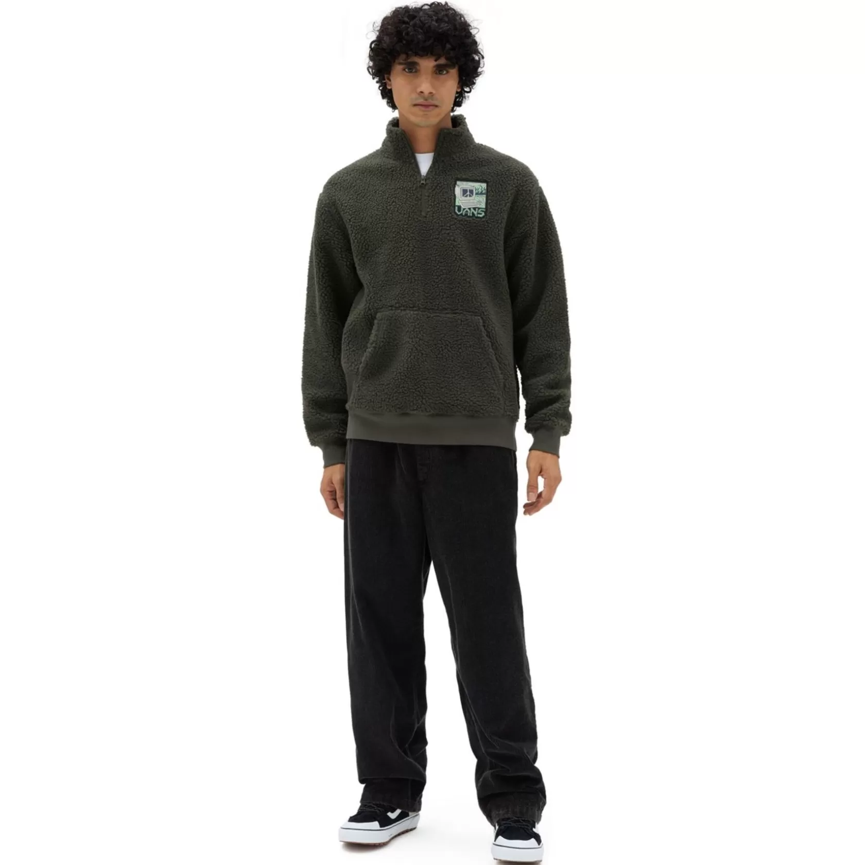 Vans Sudaderas<Forro Polar Martin De Borreguillo Con Cremallera De Cuarto Verde