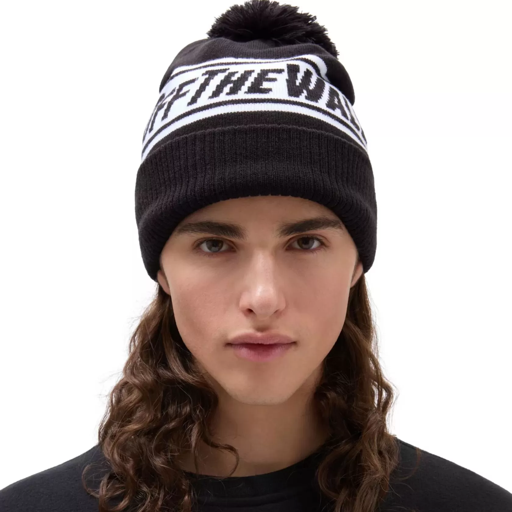 Vans Gorras Y Gorros<Gorro Con Pompon Off The Wall Negro, Blanco