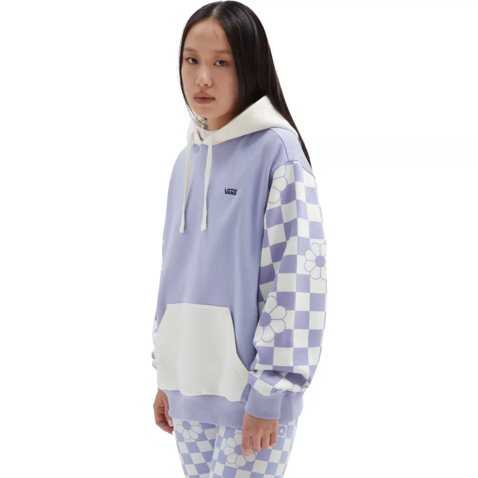 Vans Sudaderas<Sudadera Ablusada Con Capucha Floral Check Purpura