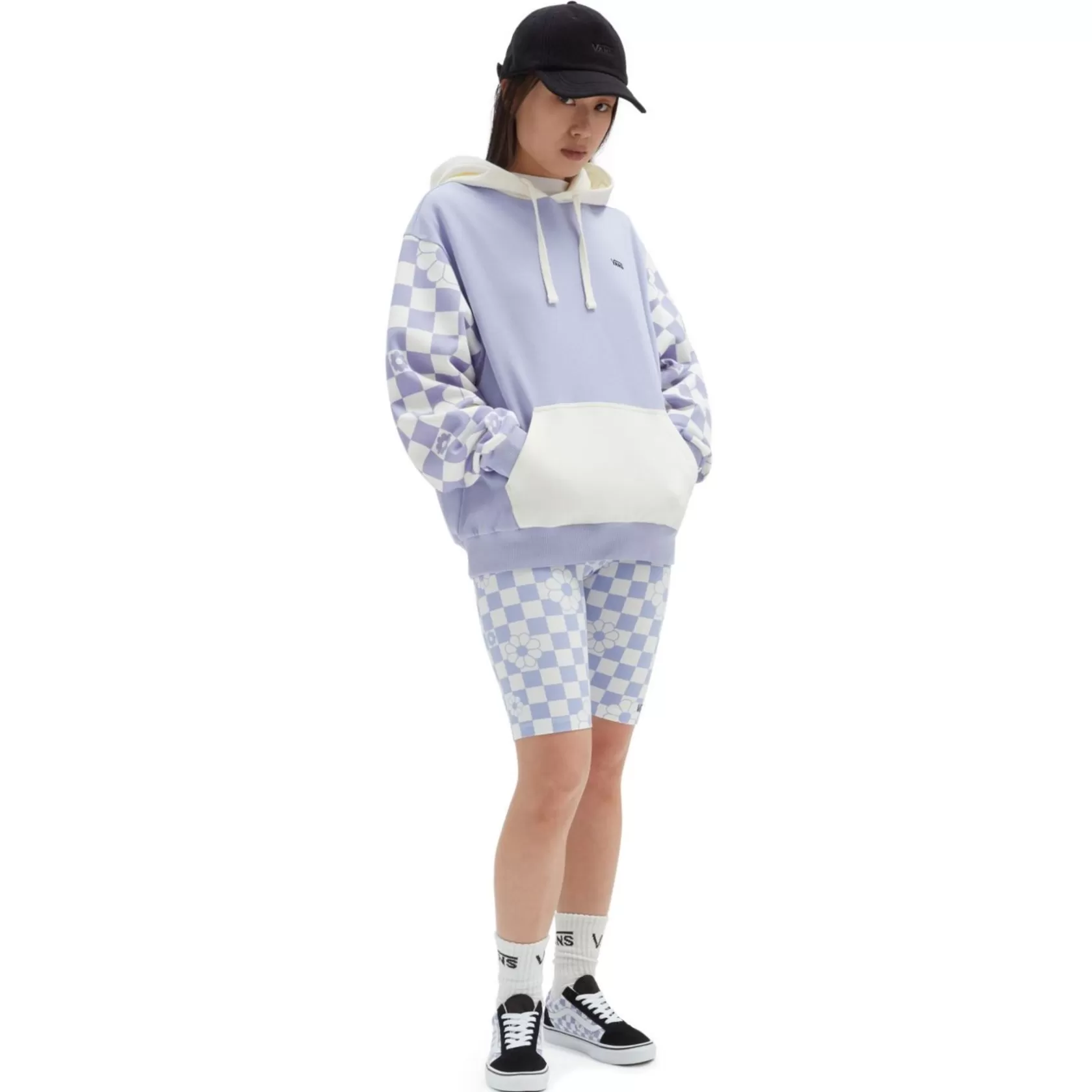 Vans Sudaderas<Sudadera Ablusada Con Capucha Floral Check Purpura