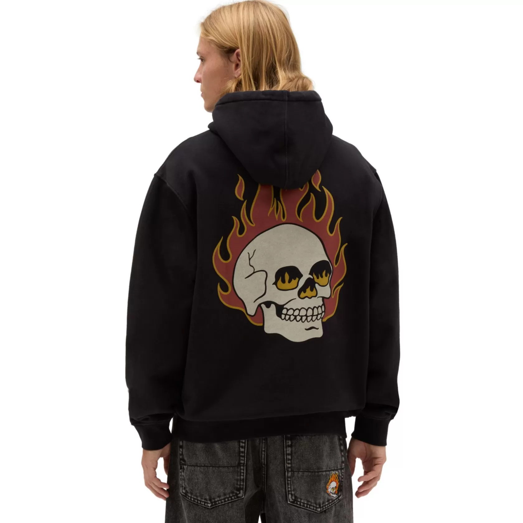 Vans Sudaderas<Sudadera Con Capucha Flaming Skulls Loose Negro