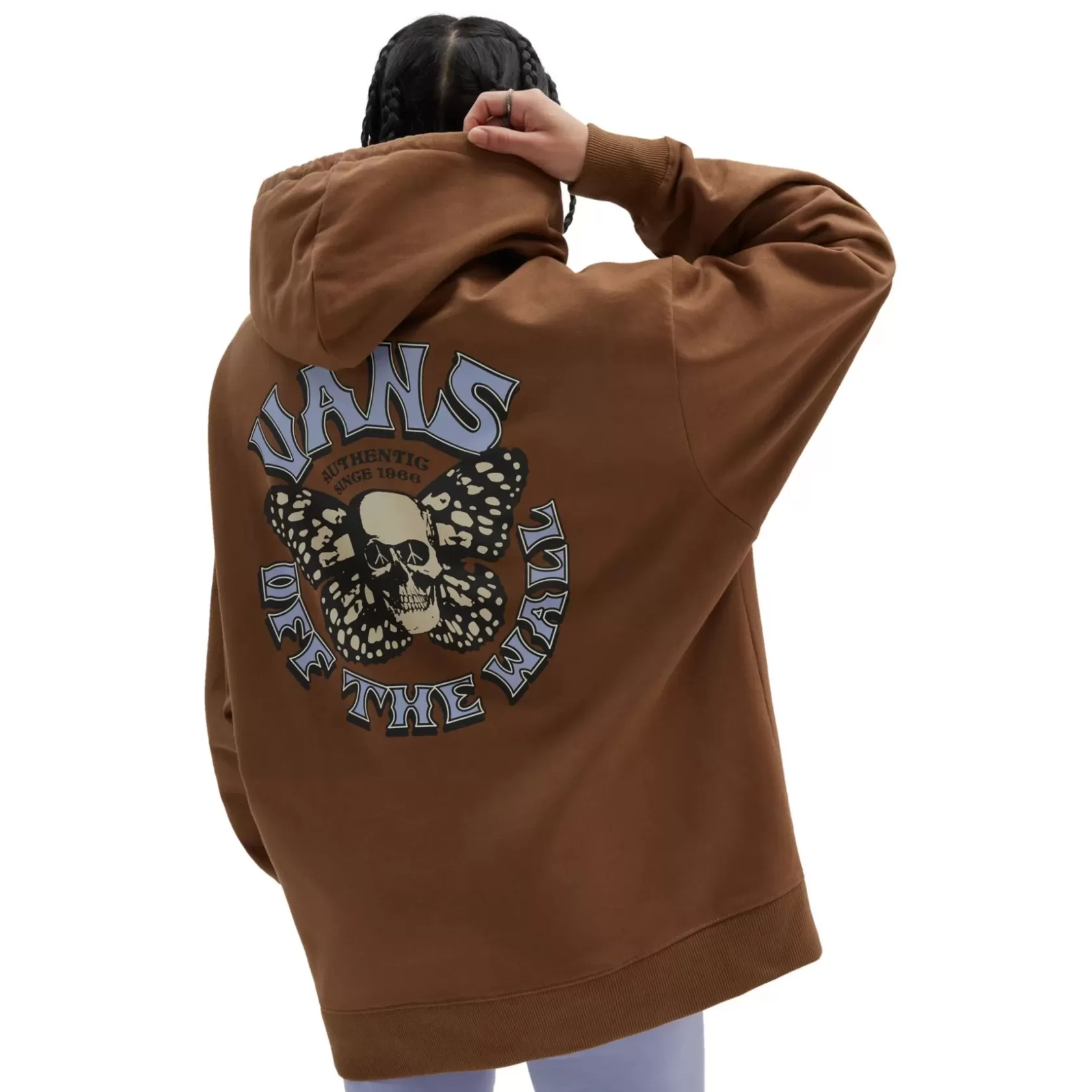 Vans Sudaderas<Sudadera Con Capucha Skullfly De Corte Extragrande Marron