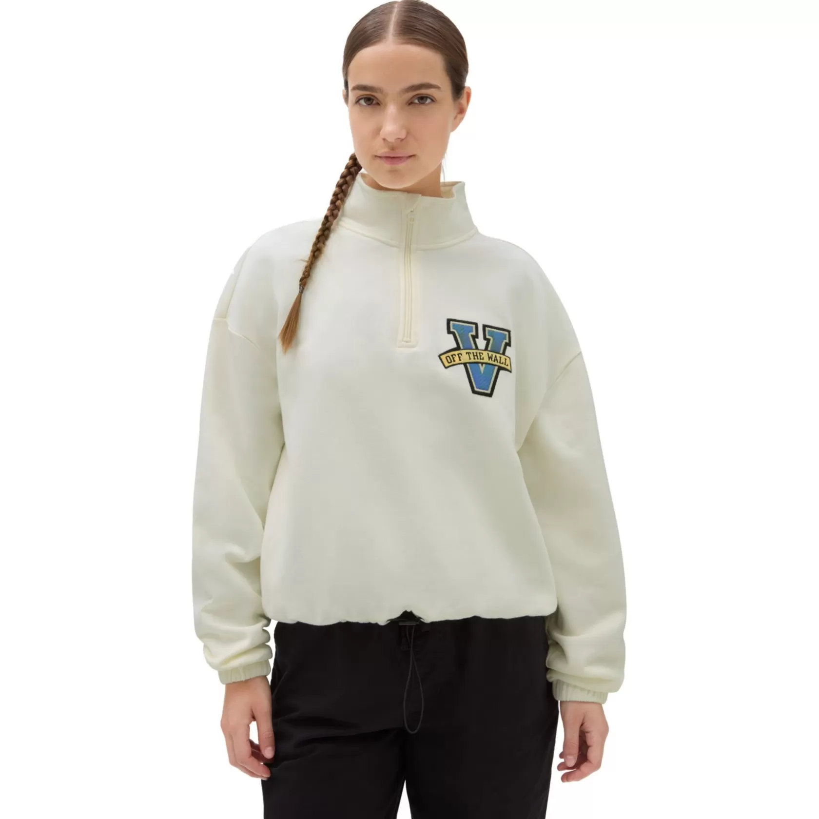 Vans Sudaderas<Sudadera De Cuello Alto Varsity Con Media Cremallera Blanco