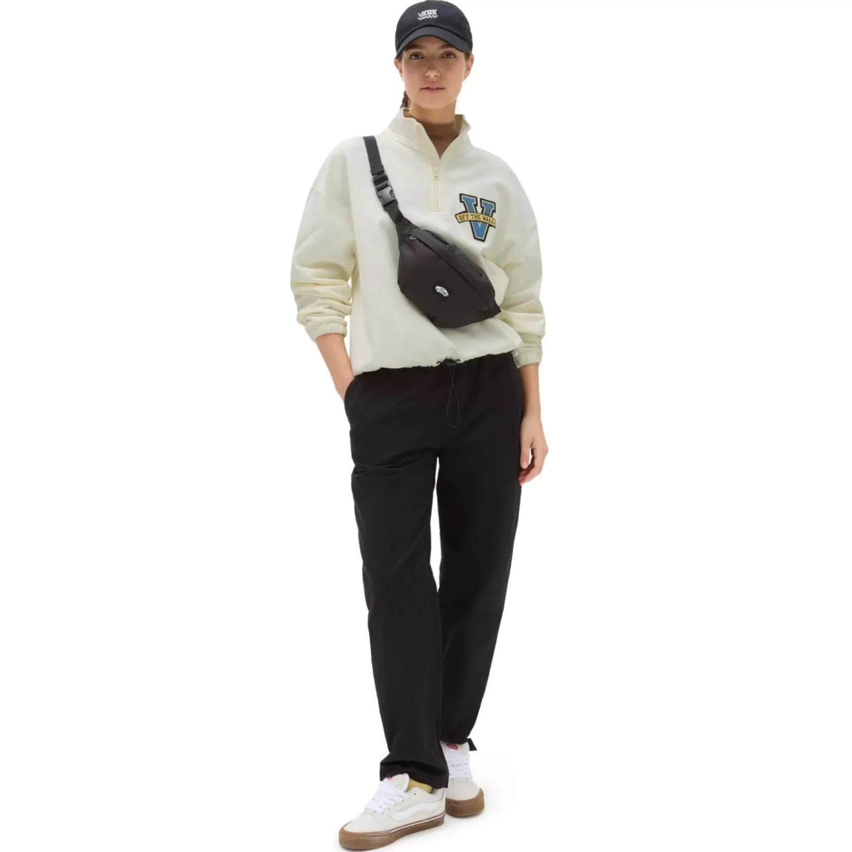 Vans Sudaderas<Sudadera De Cuello Alto Varsity Con Media Cremallera Blanco