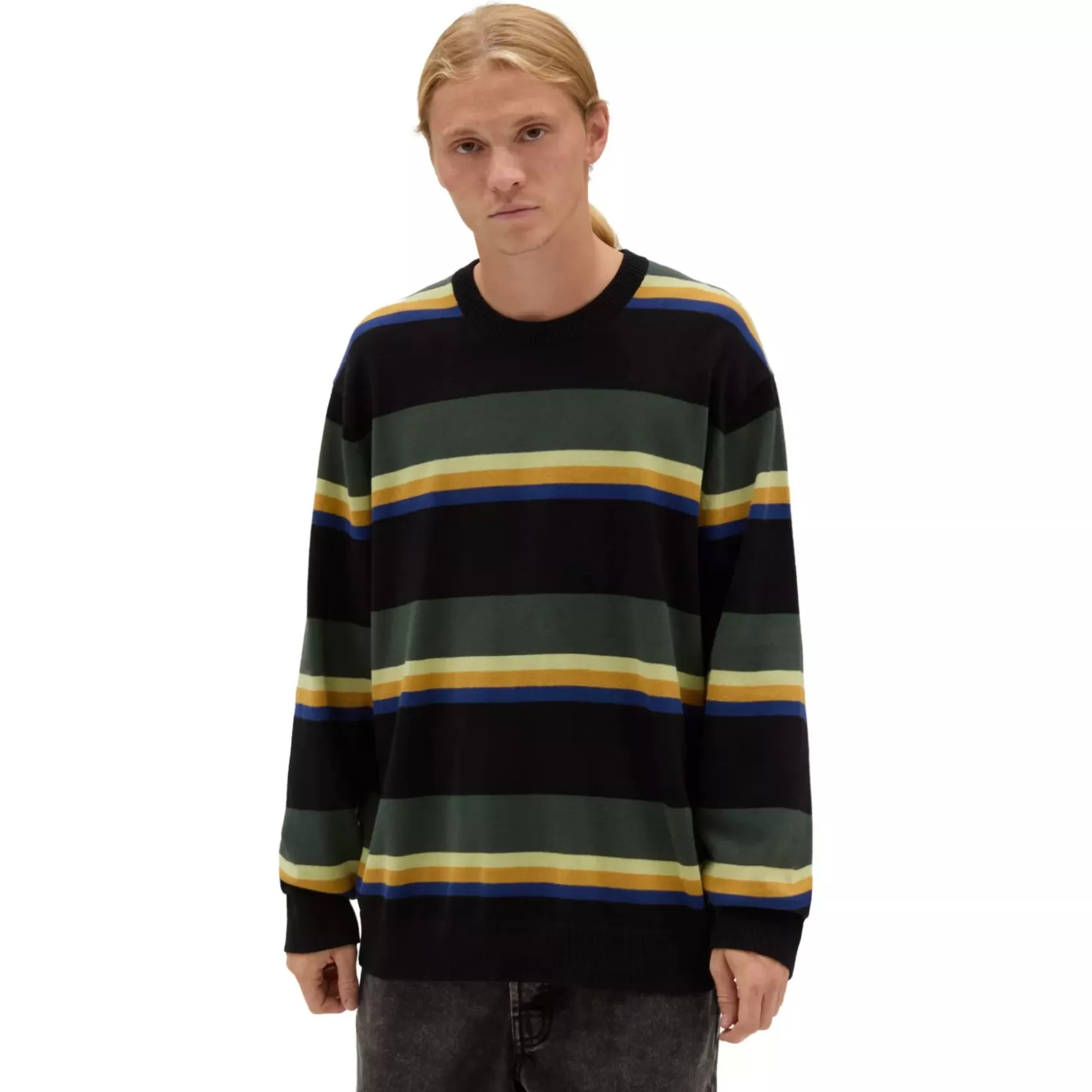 Vans Sudaderas<Sudadera De Cuello Redondo A Rayas Tacuba Negro, Verde