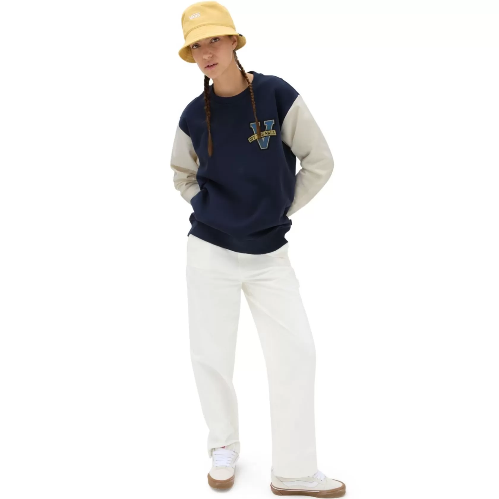 Vans Sudaderas<Sudadera De Cuello Redondo Extragrande Varsity V Azul