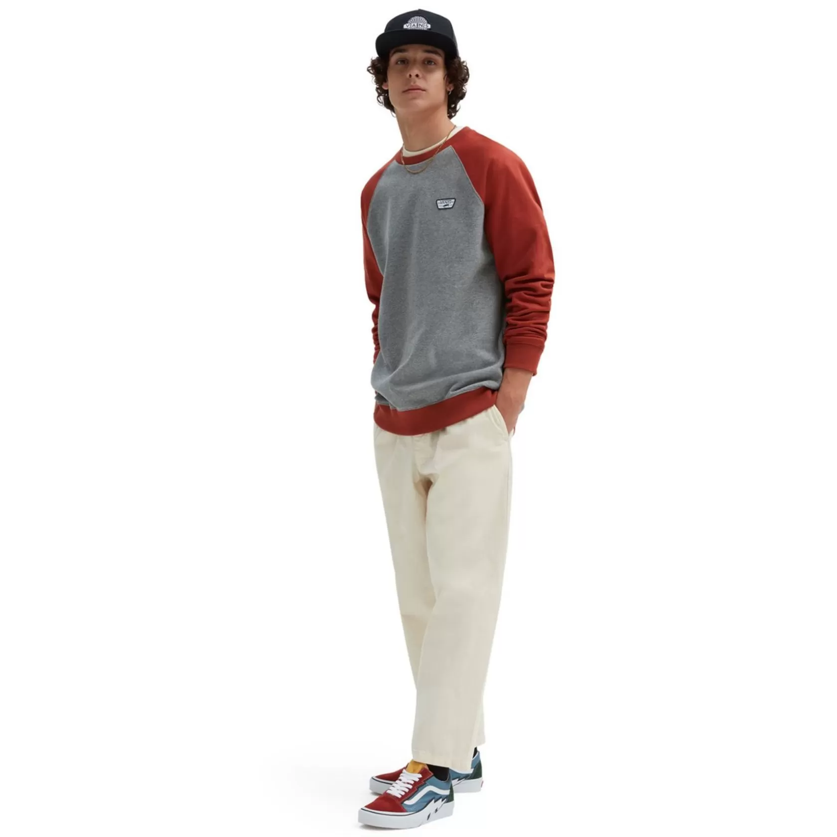 Vans Sudaderas<Sudadera De Cuello Redondo Rutland Iii Rojo, Gris