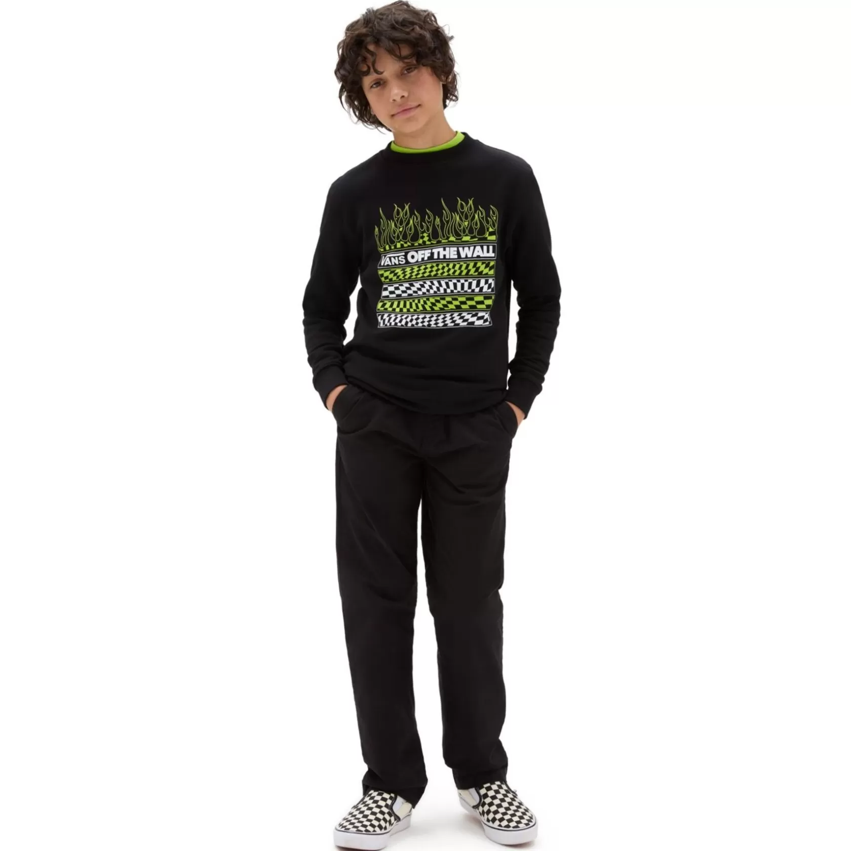 Vans Ropa Para Chicos (8-14 Años)<Sudadera De Niños Neon Flames (8-14 Anos) Negro