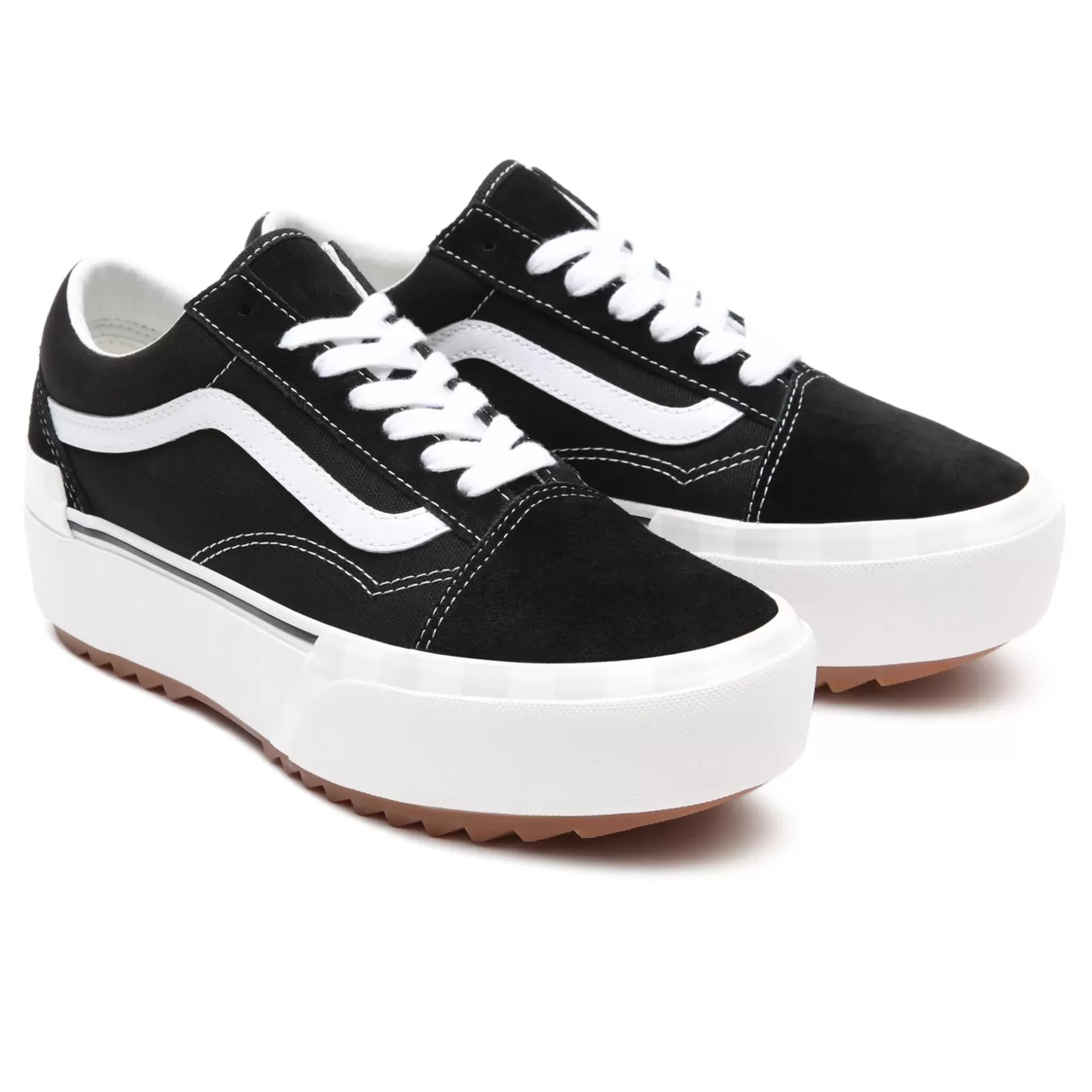 Vans Zapatillas Deportivas Baja<Zapatillas De Ante Y Lona Old Skool Stacked Negro