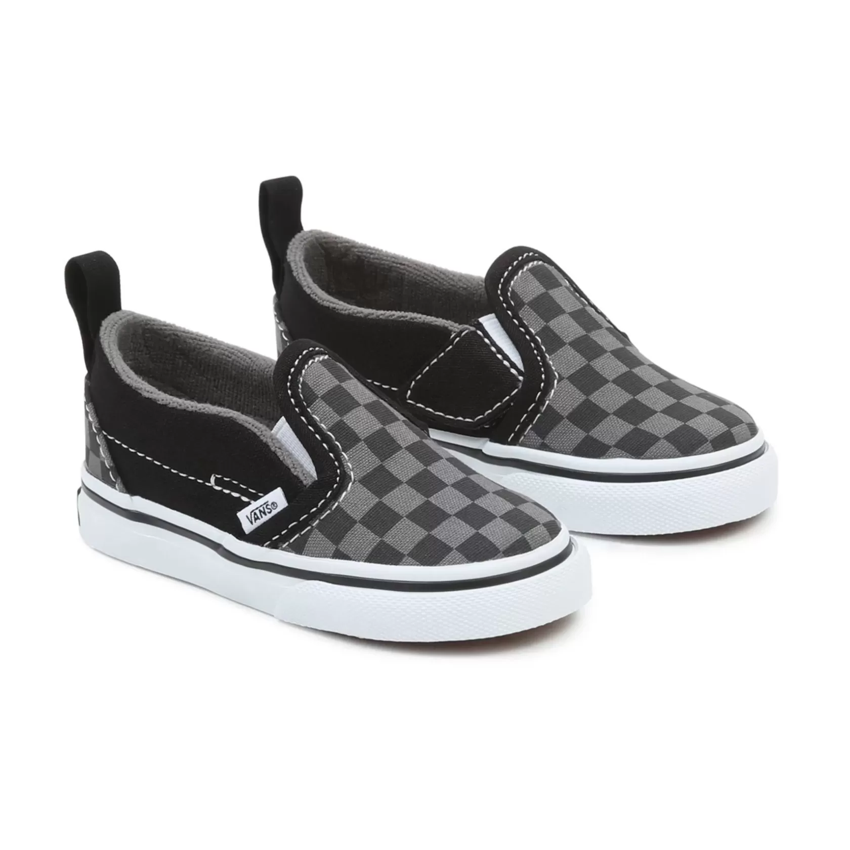 Vans Easy On, Easy Off<Zapatillas De Bebe Con Cierre Adherente Checkerboard Slip-On Con (1-4 Anos) Negro, Gris
