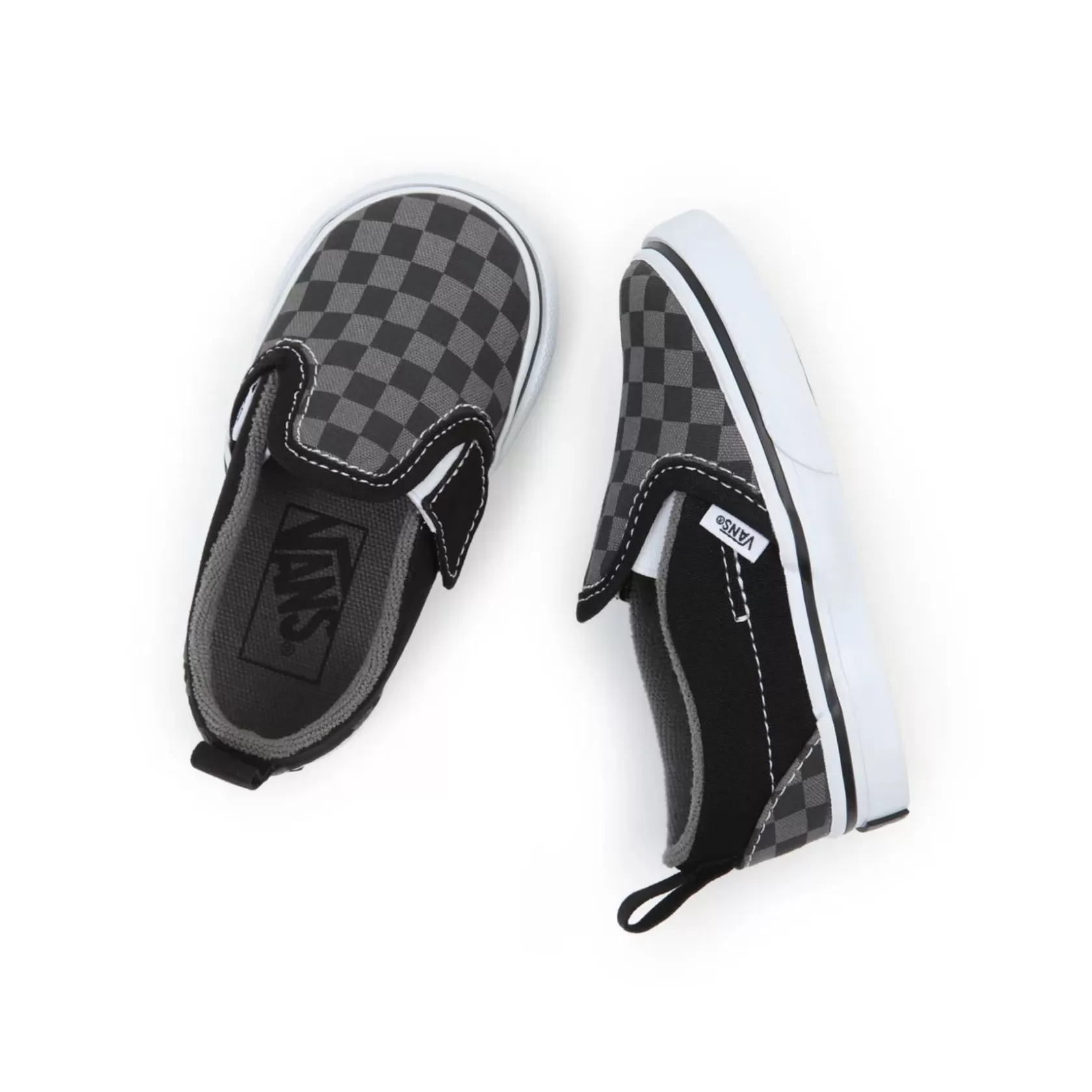 Vans Easy On, Easy Off<Zapatillas De Bebe Con Cierre Adherente Checkerboard Slip-On Con (1-4 Anos) Negro, Gris