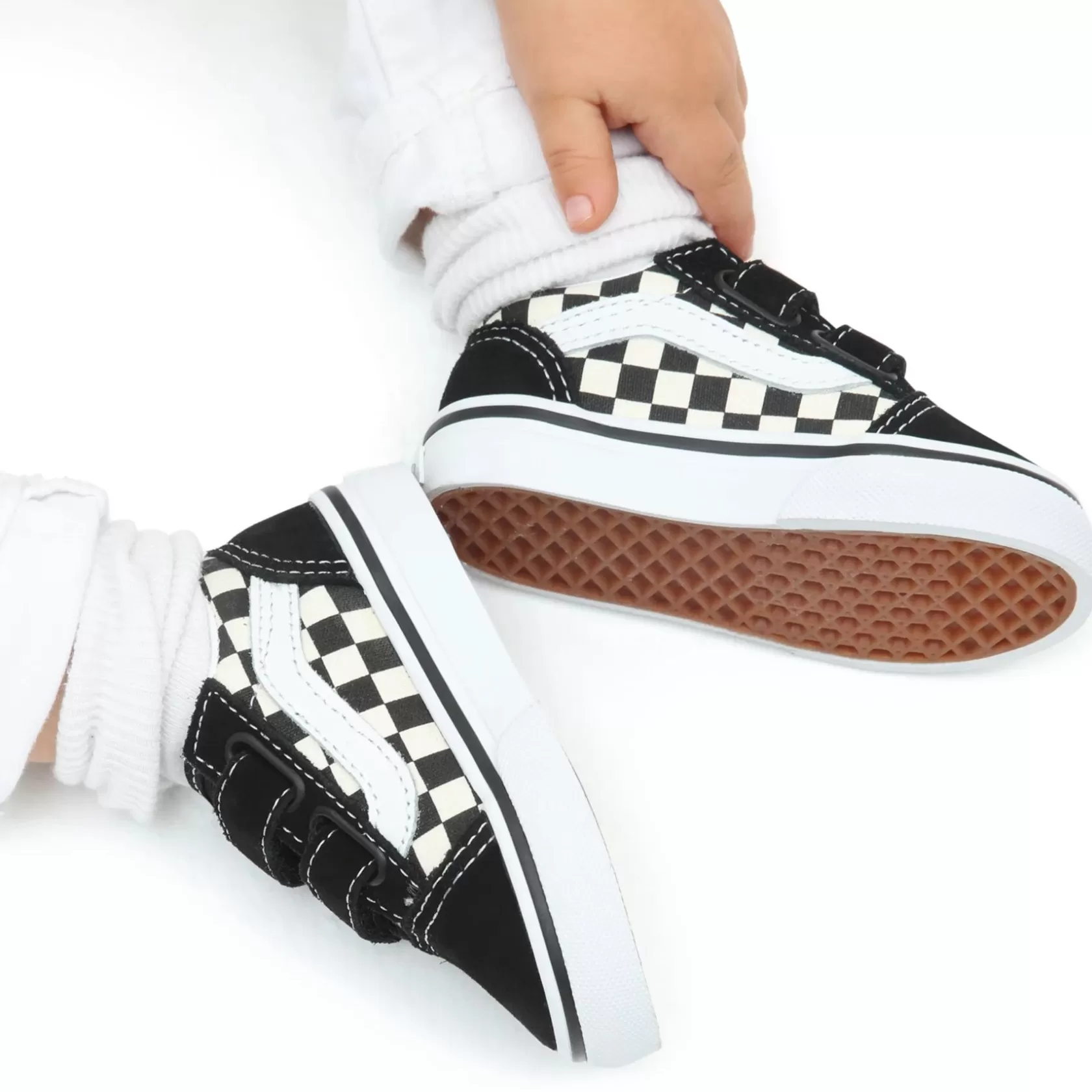 Vans Zapatillas Niño (1-4 Años)<Zapatillas De Bebe Con Cierre Adherente Primary Check Old Skool Con Cierre De (1-4 Anos) Negro, Blanco