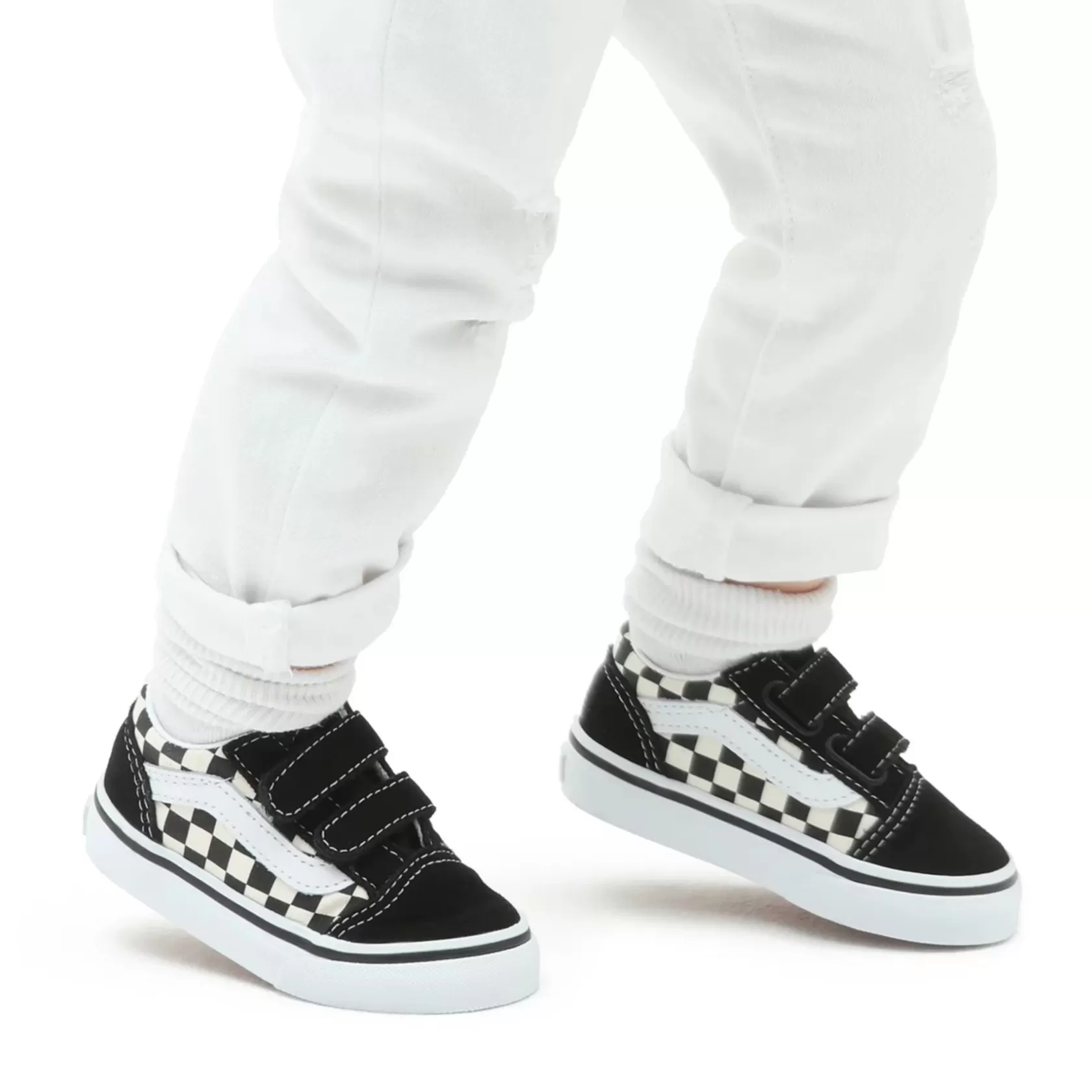Vans Zapatillas Niño (1-4 Años)<Zapatillas De Bebe Con Cierre Adherente Primary Check Old Skool Con Cierre De (1-4 Anos) Negro, Blanco