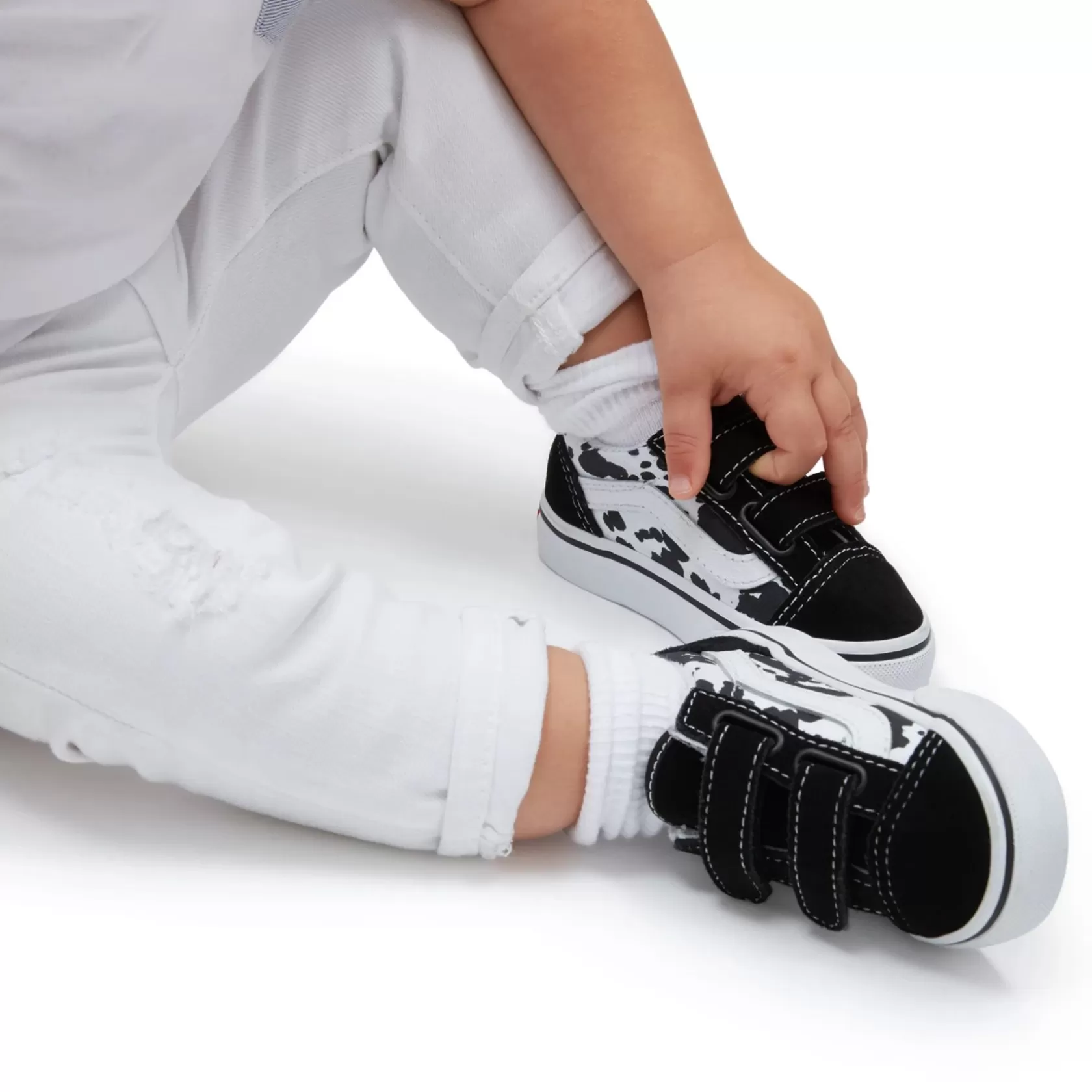 Vans Classics<Zapatillas De Bebe Cow Old Skool Hook And Loop (1-4 Anos) Negro