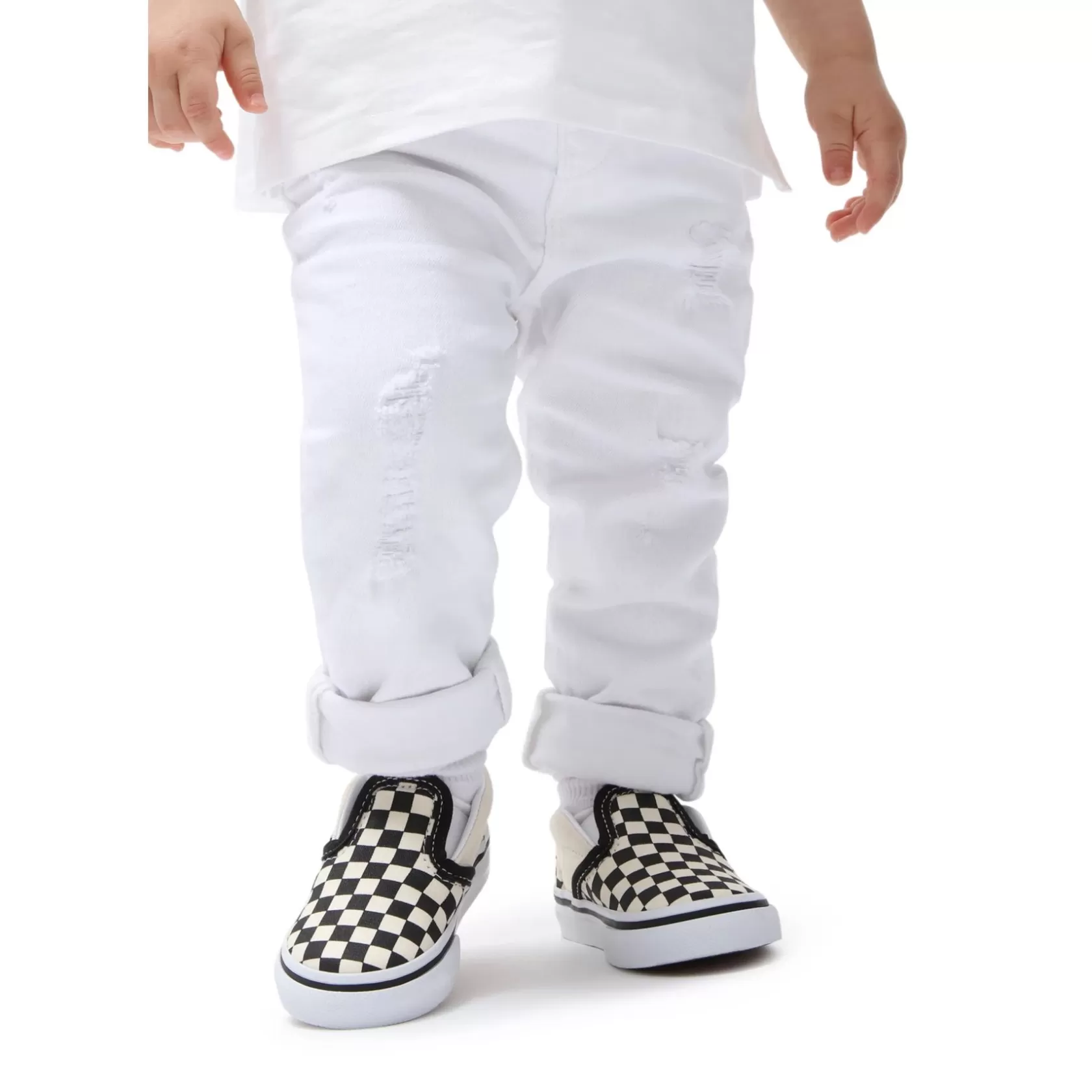 Vans Easy On, Easy Off<Zapatillas De Nino Checkerboard Slip-On (1-4 Anos) Negro, Blanco