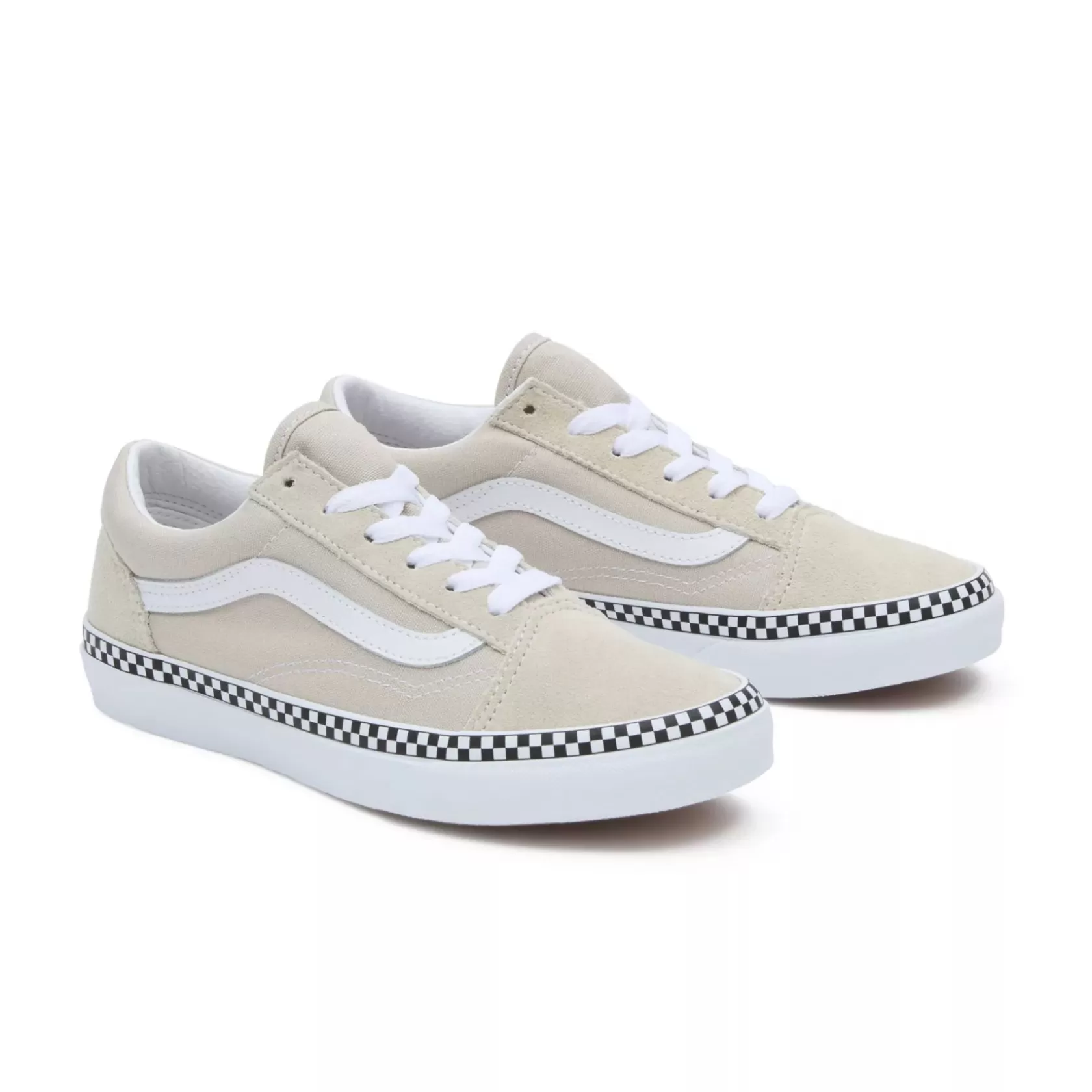 Vans Classics<Zapatillas De Niños Checkerboard Foxing Old Skool (8-14 Anos) Beis
