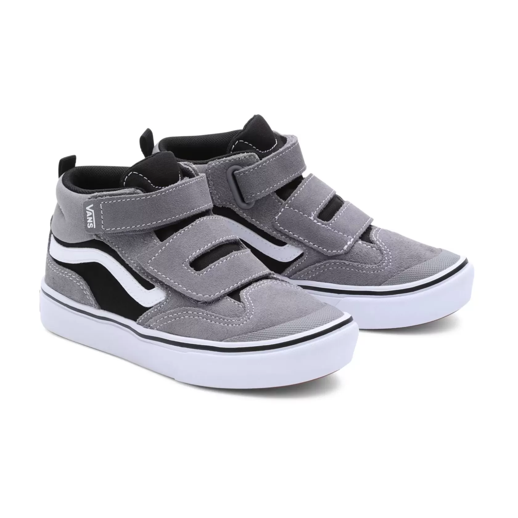 Vans Easy On, Easy Off<Zapatillas De Niños Comfycush New Skool Mid Hook And Loop (4-8 Anos) Gris
