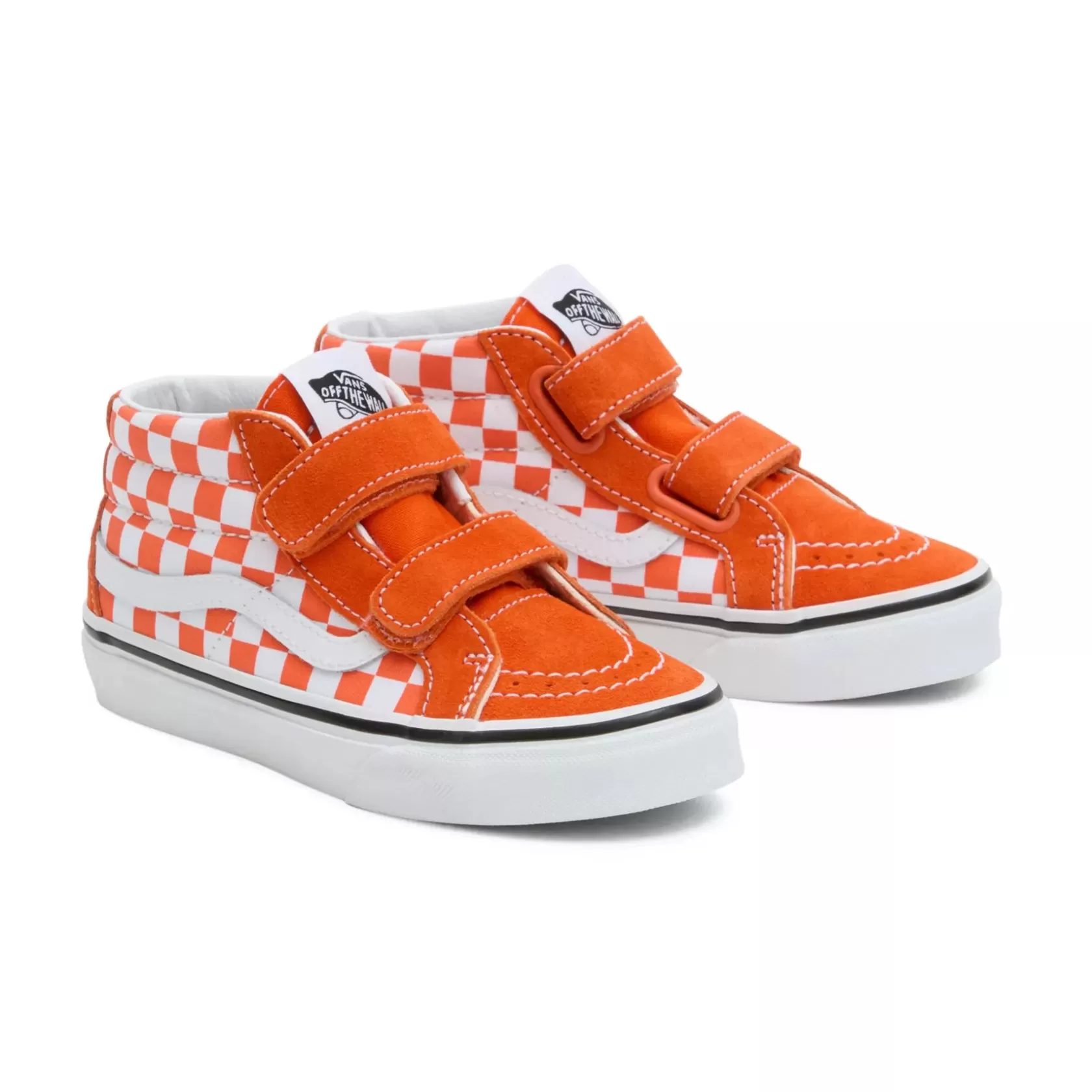 Vans Zapatillas Niño (4-8 Años)<Zapatillas De Niños Sk8-Mid Reissue Checkerboard Con Cierre Autoadherente (4-8 Anos) Naranjo