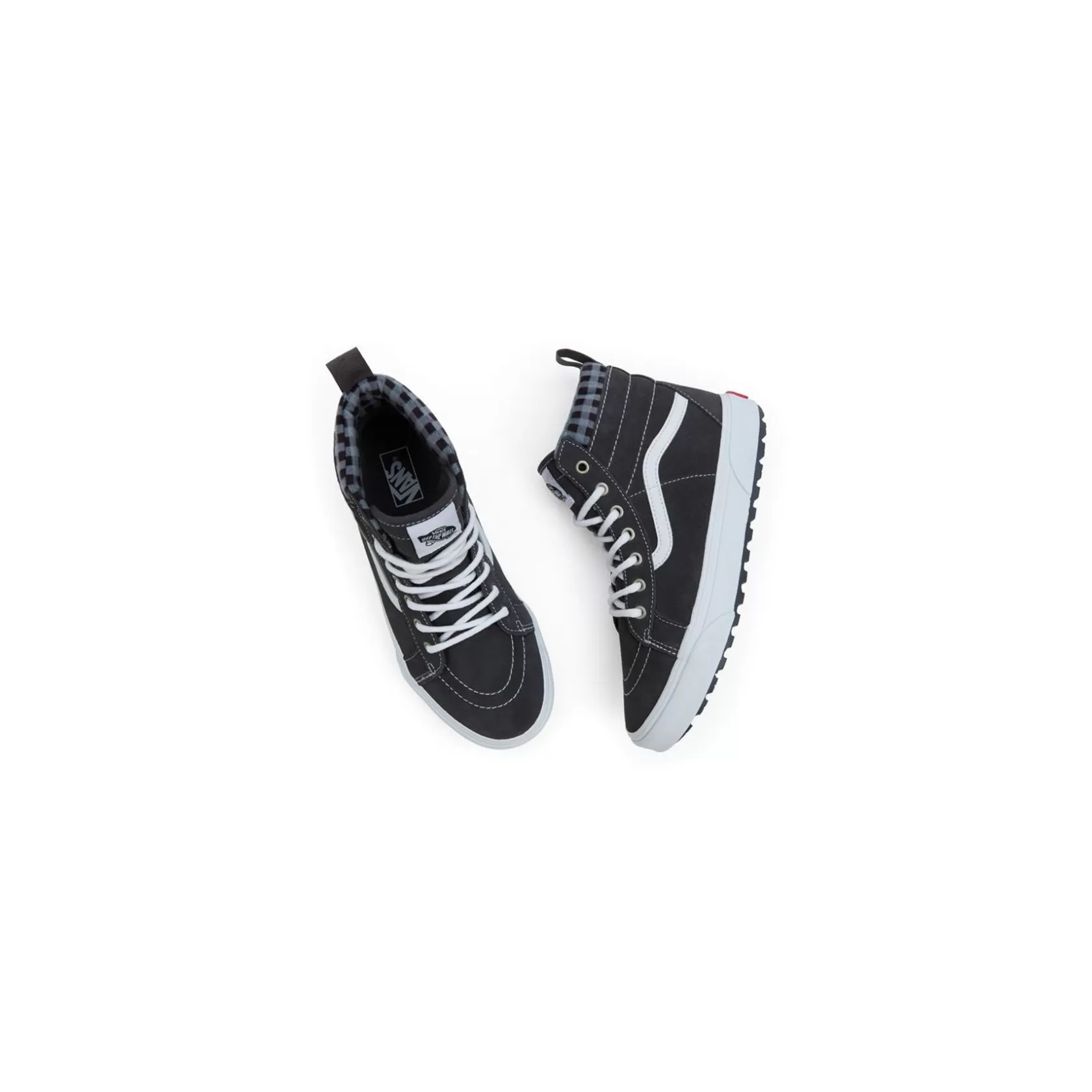 Vans Classics<Zapatillas Plaid Sk8-Hi Mte-1 De Niños (8-14 Anos) Gris, Blanco